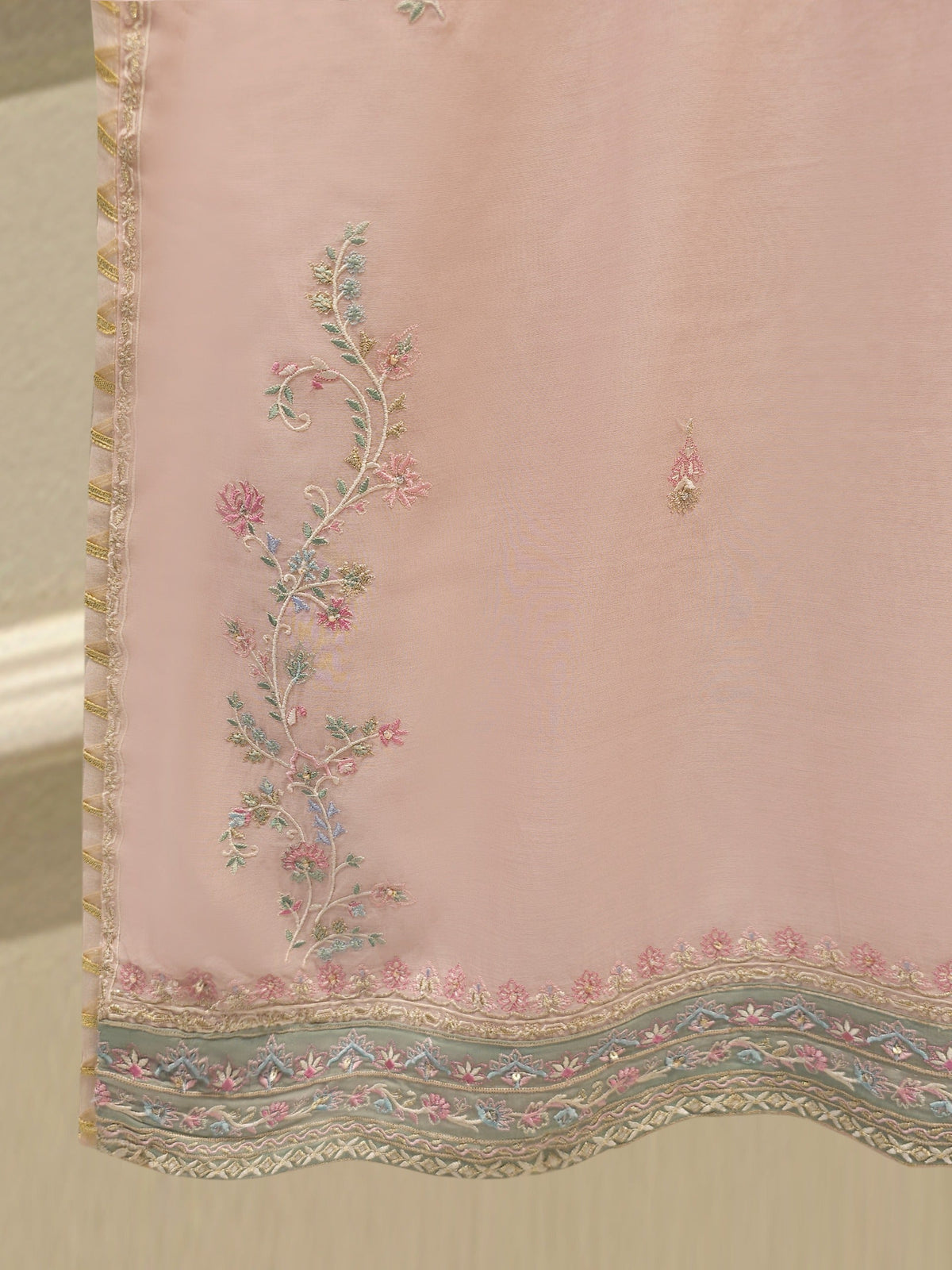 3 Piece - Embroidered Kora  Cotton Suit WS00341