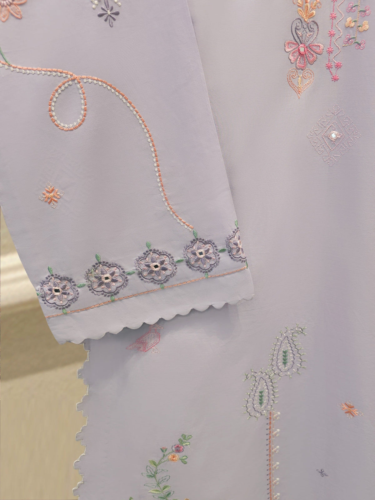 2 Piece - Embroidered Cambric Suit WS00342