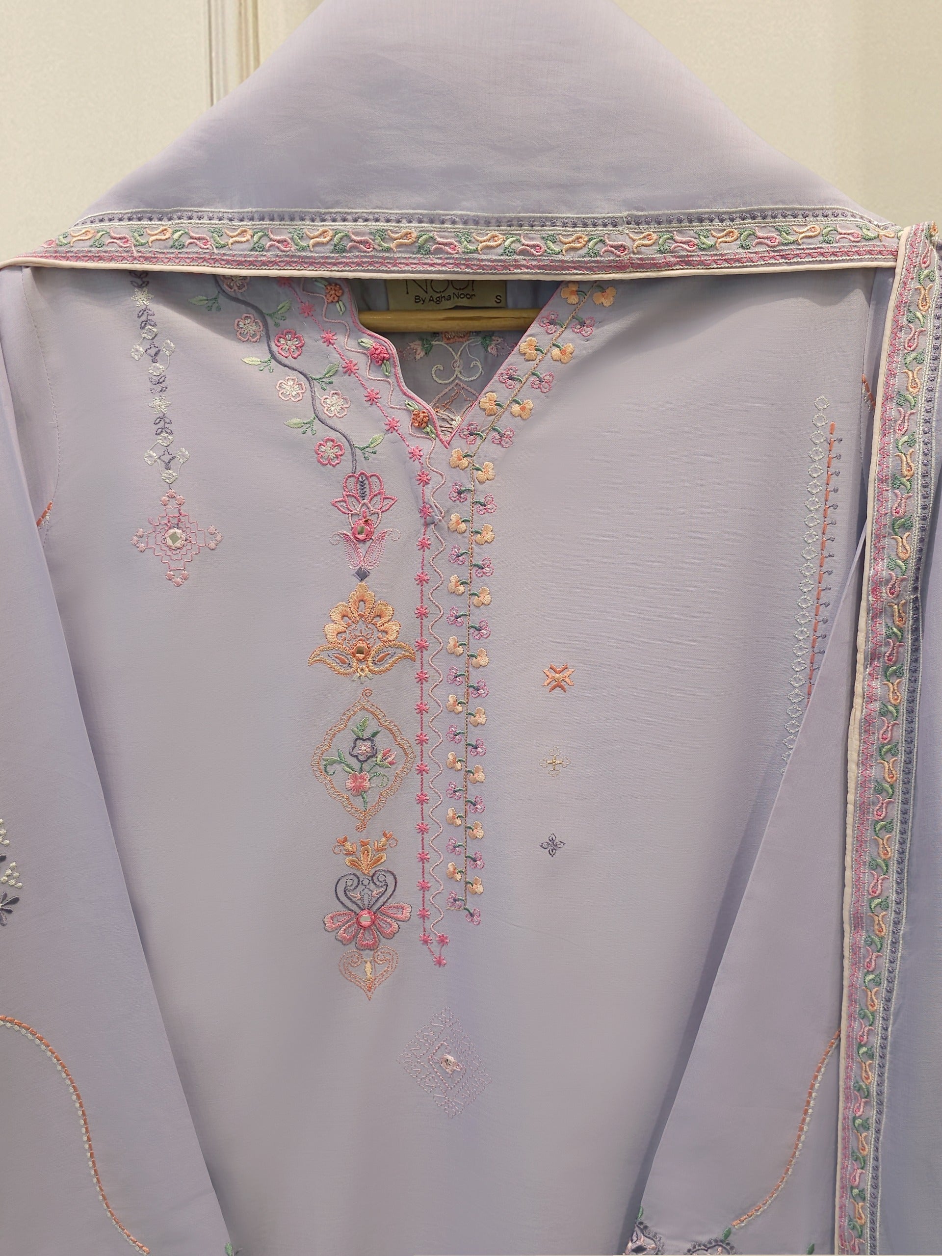 2 Piece - Embroidered Cambric Suit WS00342
