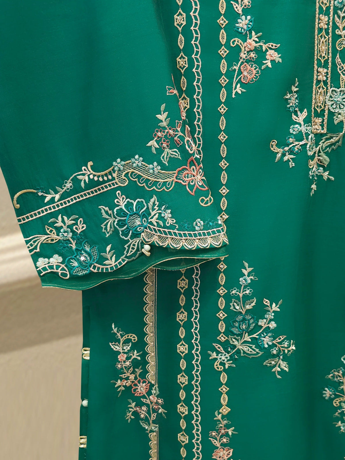 2 Piece - Pure Khaddi Silk Embroidered  Suit S114894