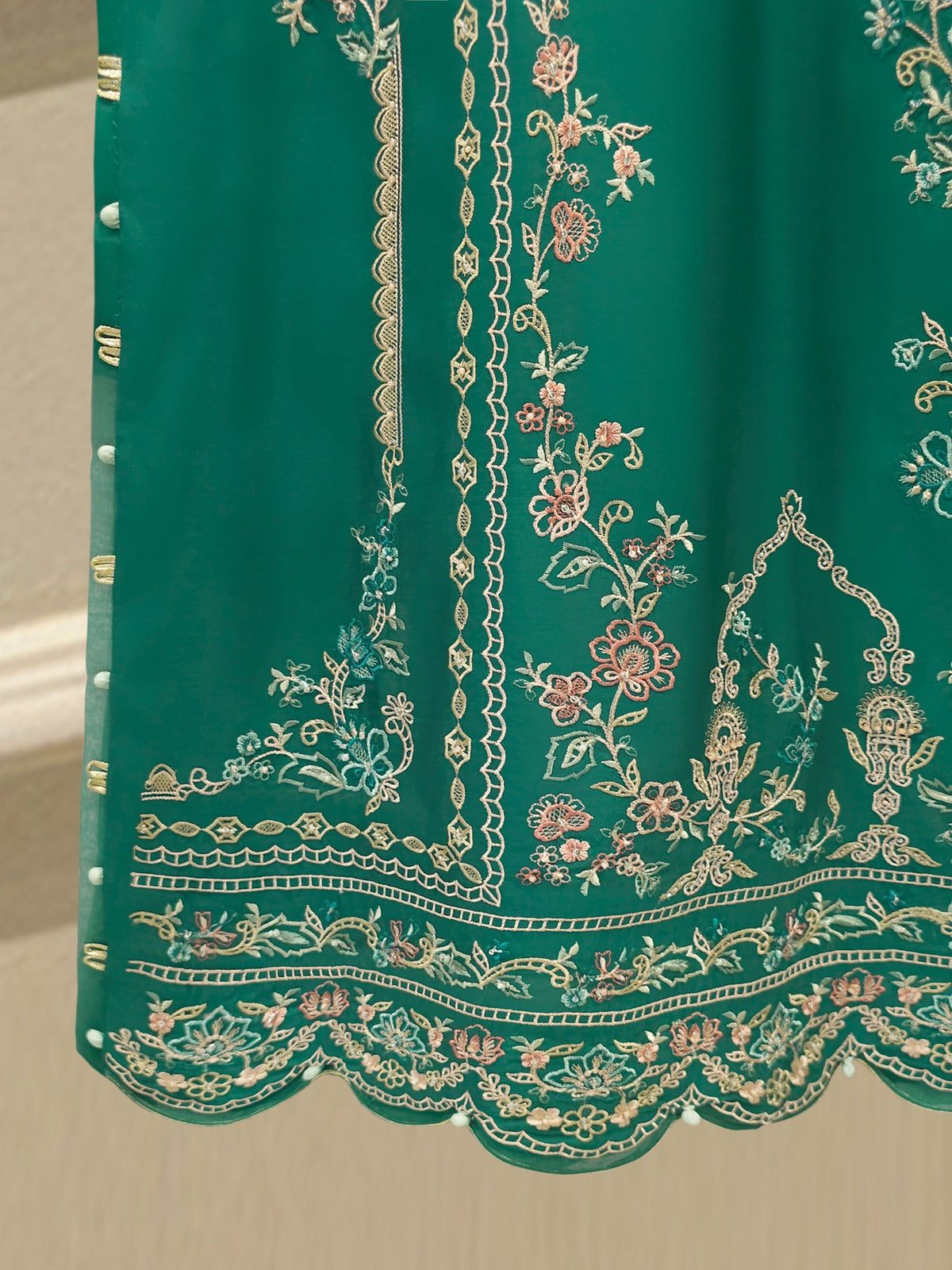 2 Piece - Pure Khaddi Silk Embroidered  Suit S114894