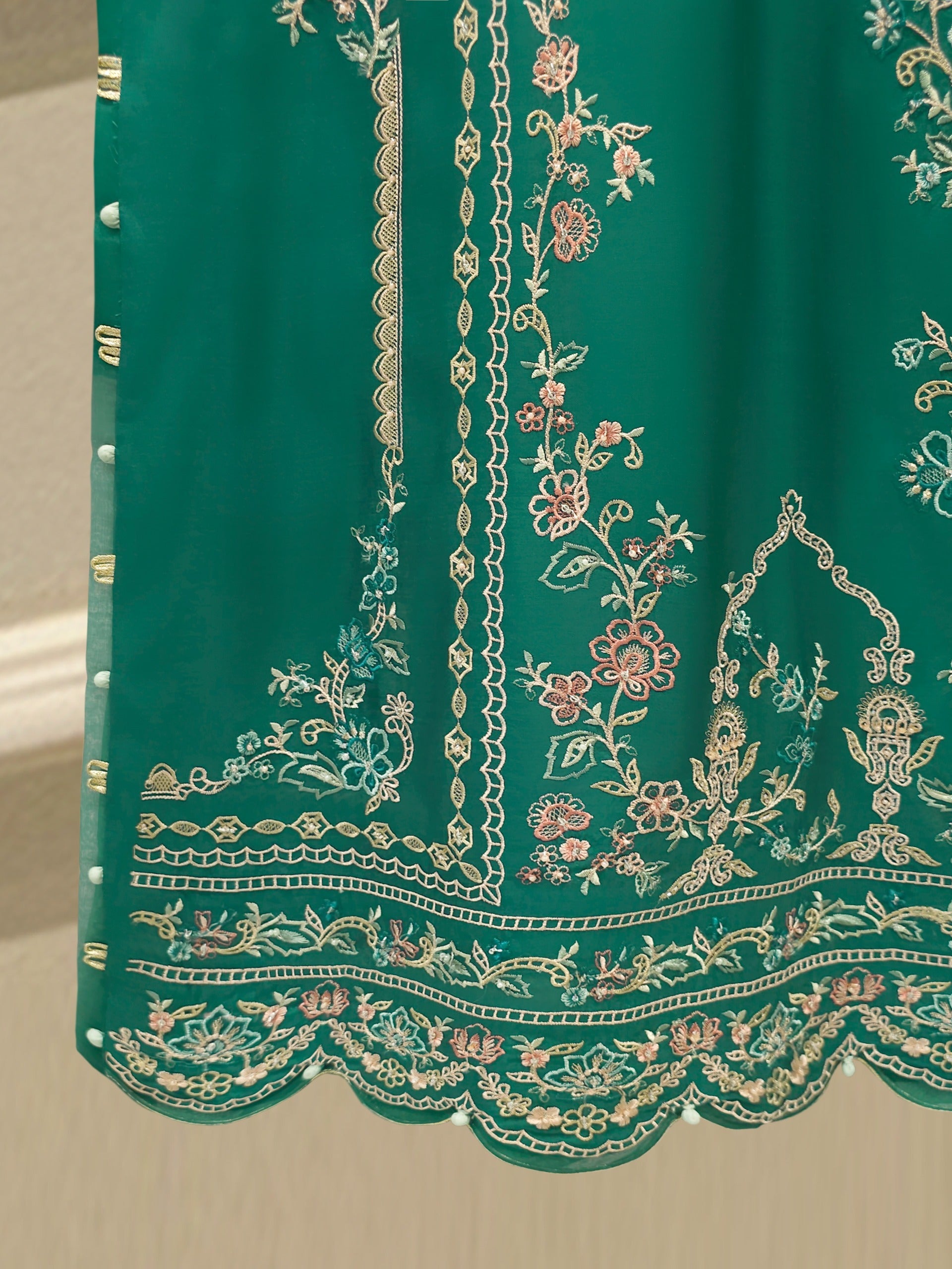 2 Piece - Pure Khaddi Silk Embroidered  Suit S114894