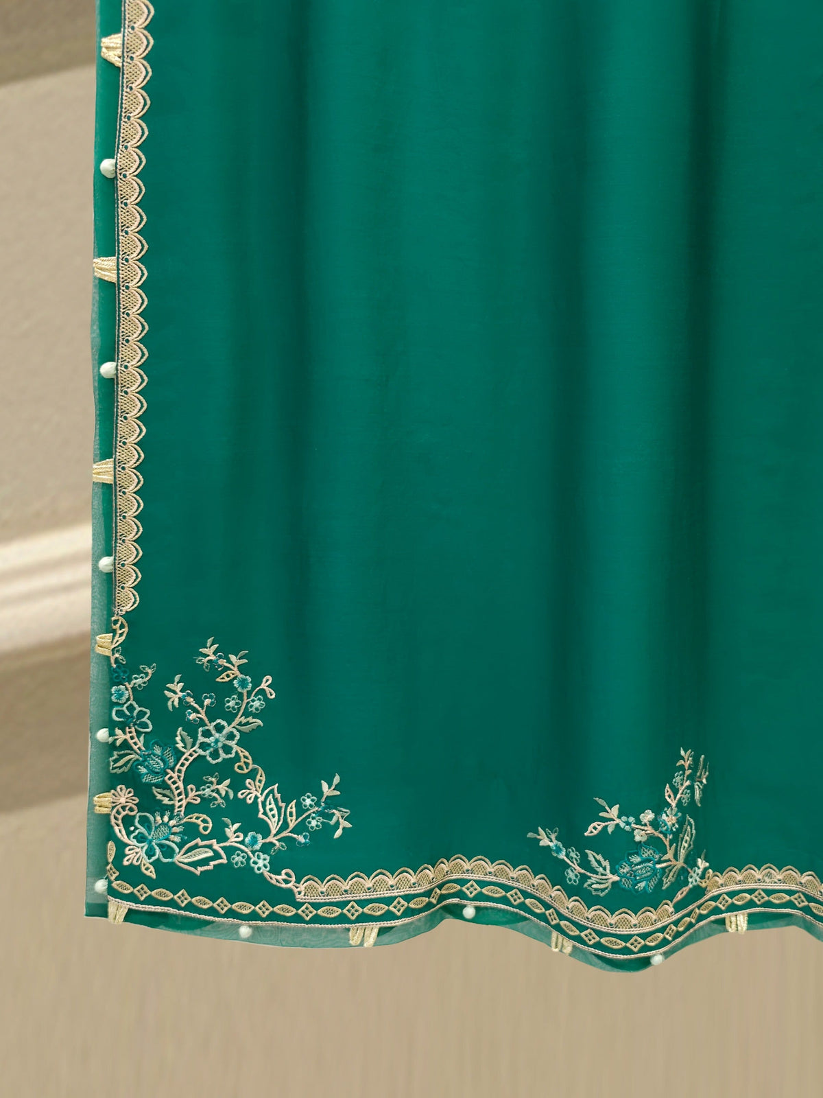 2 Piece - Pure Khaddi Silk Embroidered  Suit S114894