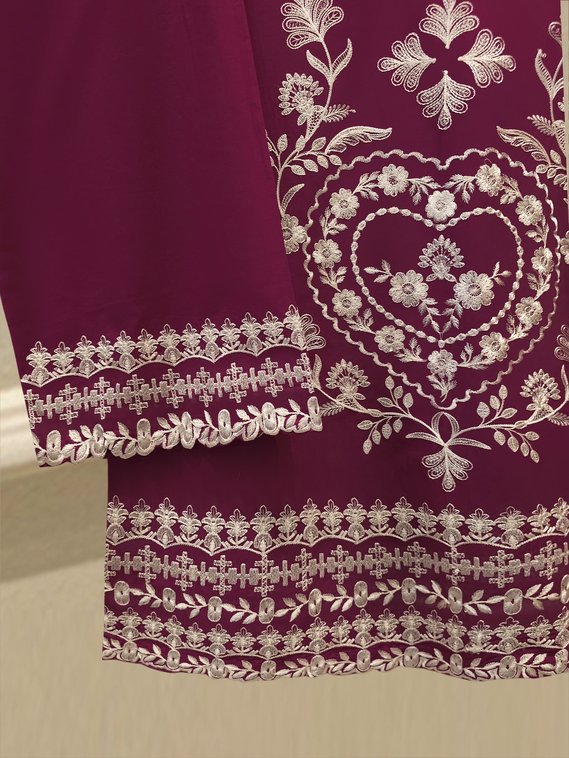 2 Piece - Embroidered Cambric Suit S114892