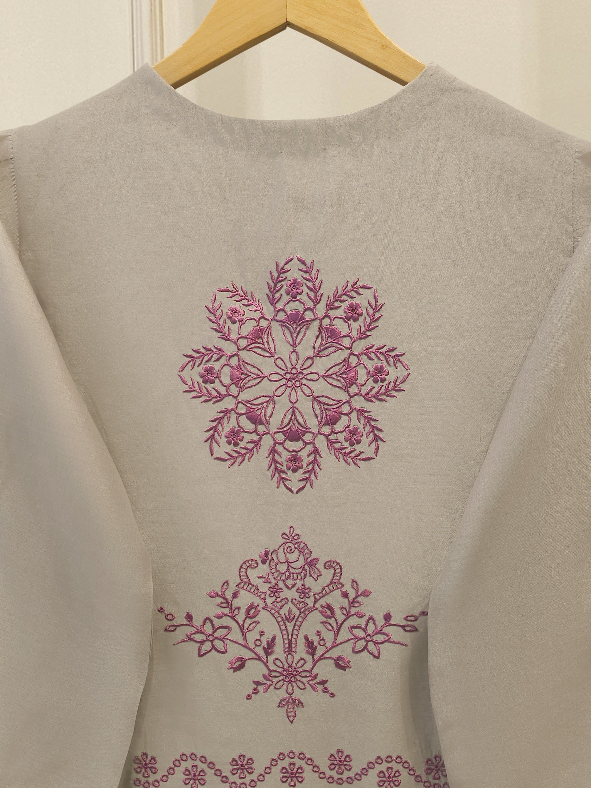 3 Piece - Pure Khaddi Silk Embroidered  Suit S114914