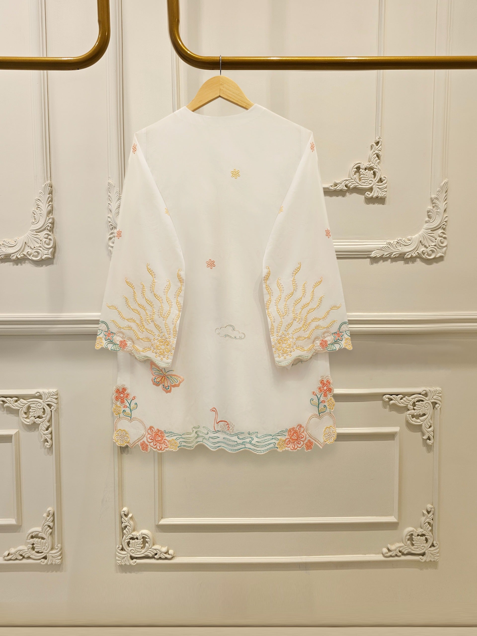 2 Piece - Embroidered Cambric Suit WS00344