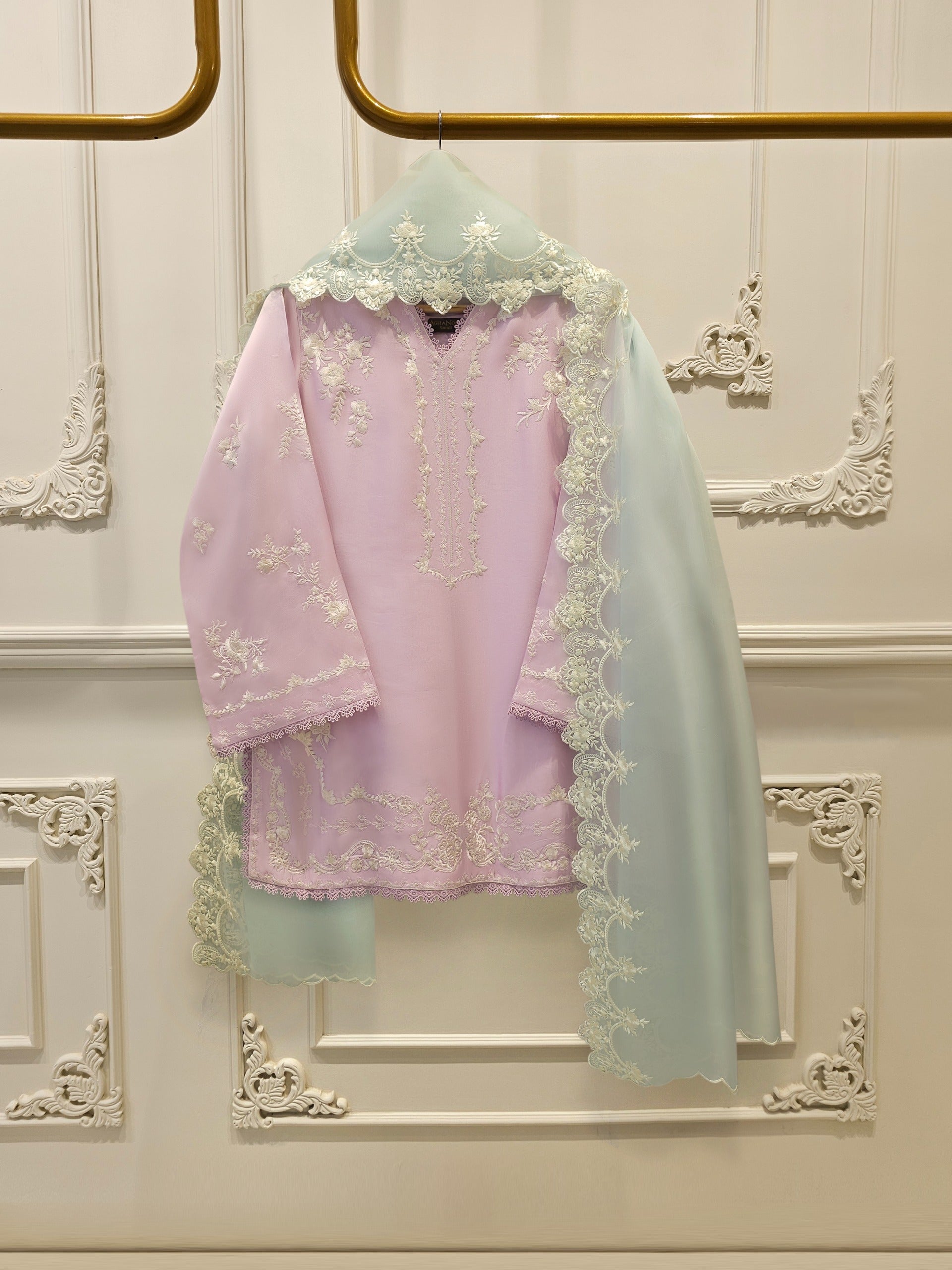 3 Piece- Pure Shisha Silk Embroidered Suit S114933