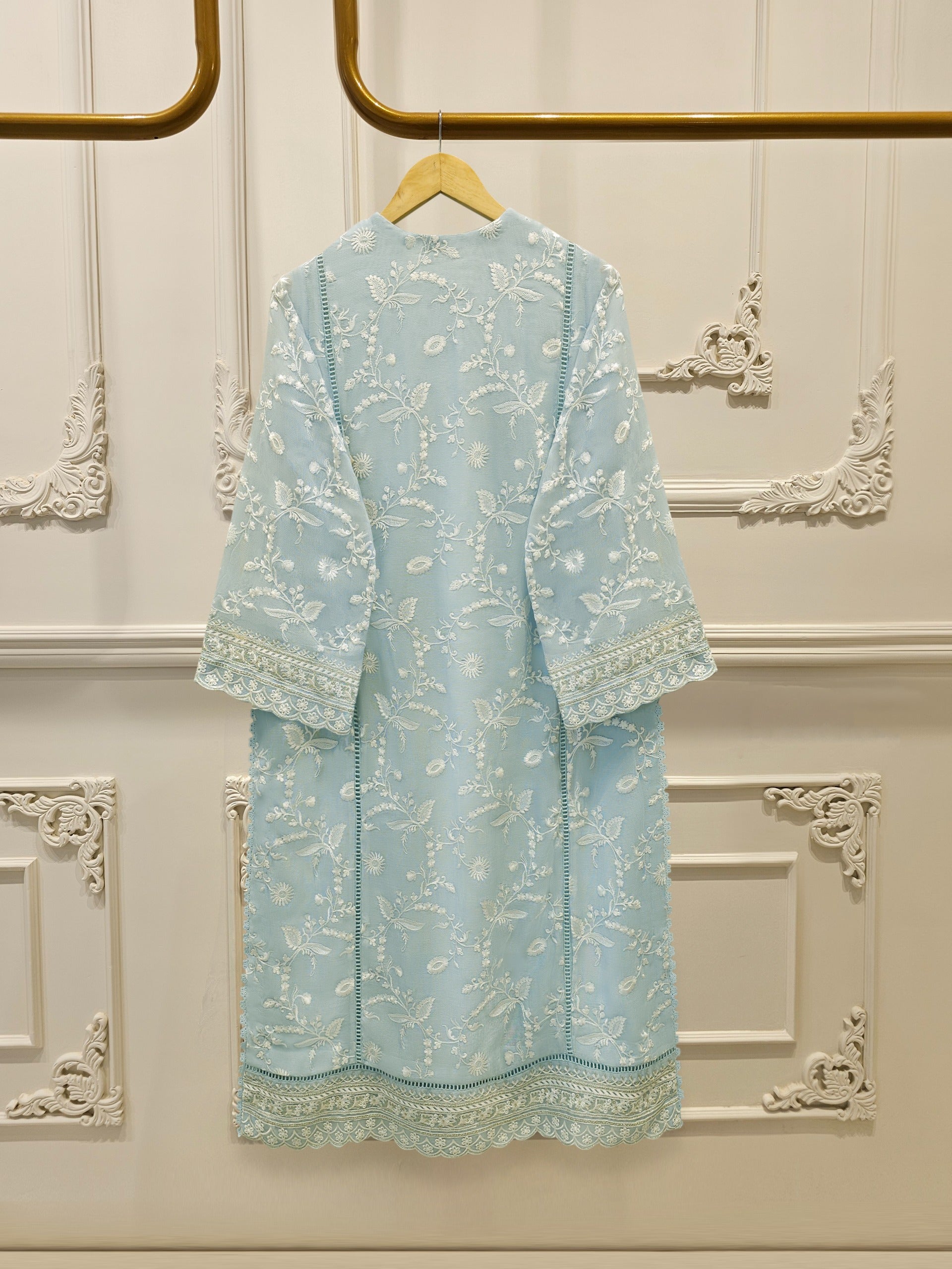3 Piece - Pure Embroidered Cotton Net Suit S114322