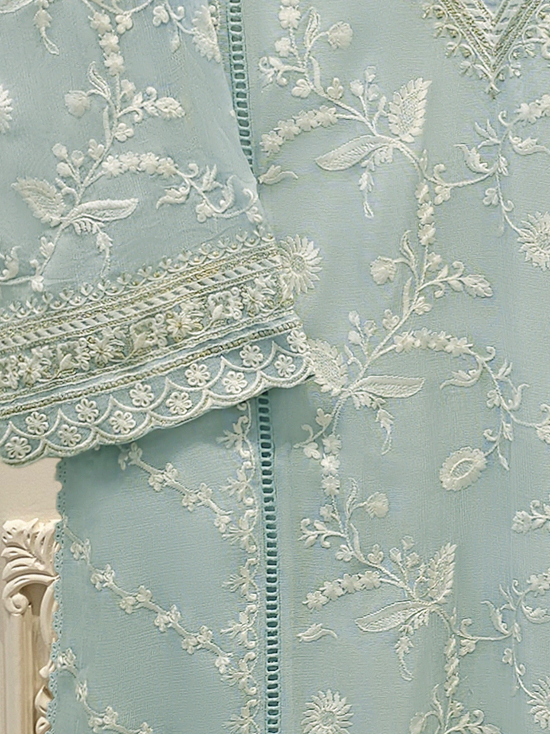 3 Piece - Pure Embroidered Cotton Net Suit S114322