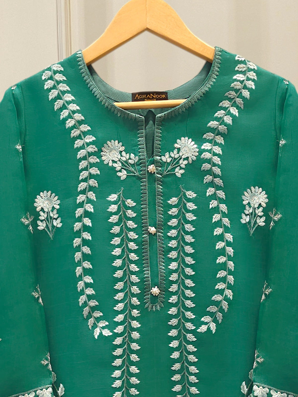 Pure Organza Embroidered Suit S112998