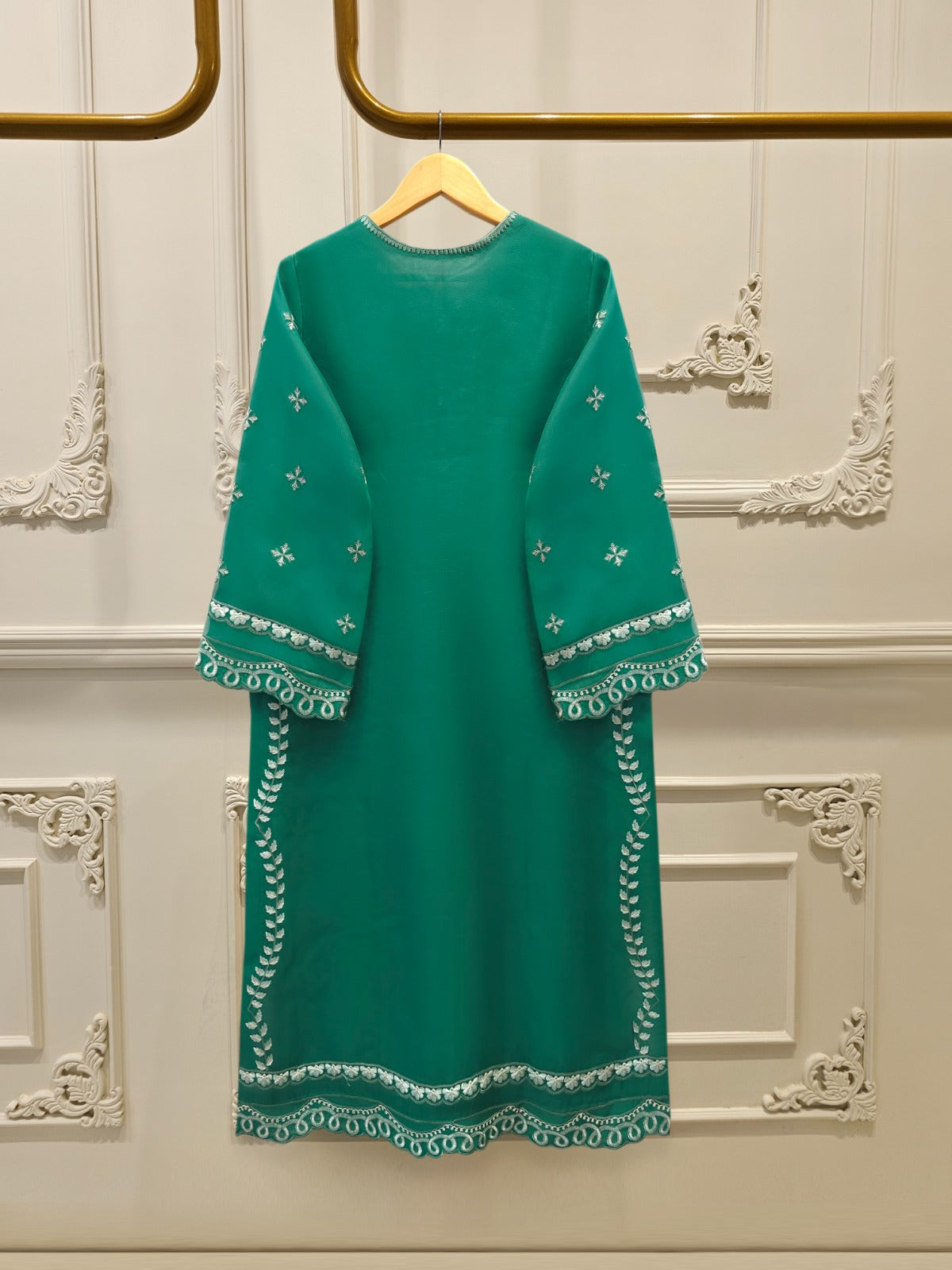 Pure Organza Embroidered Suit S112998