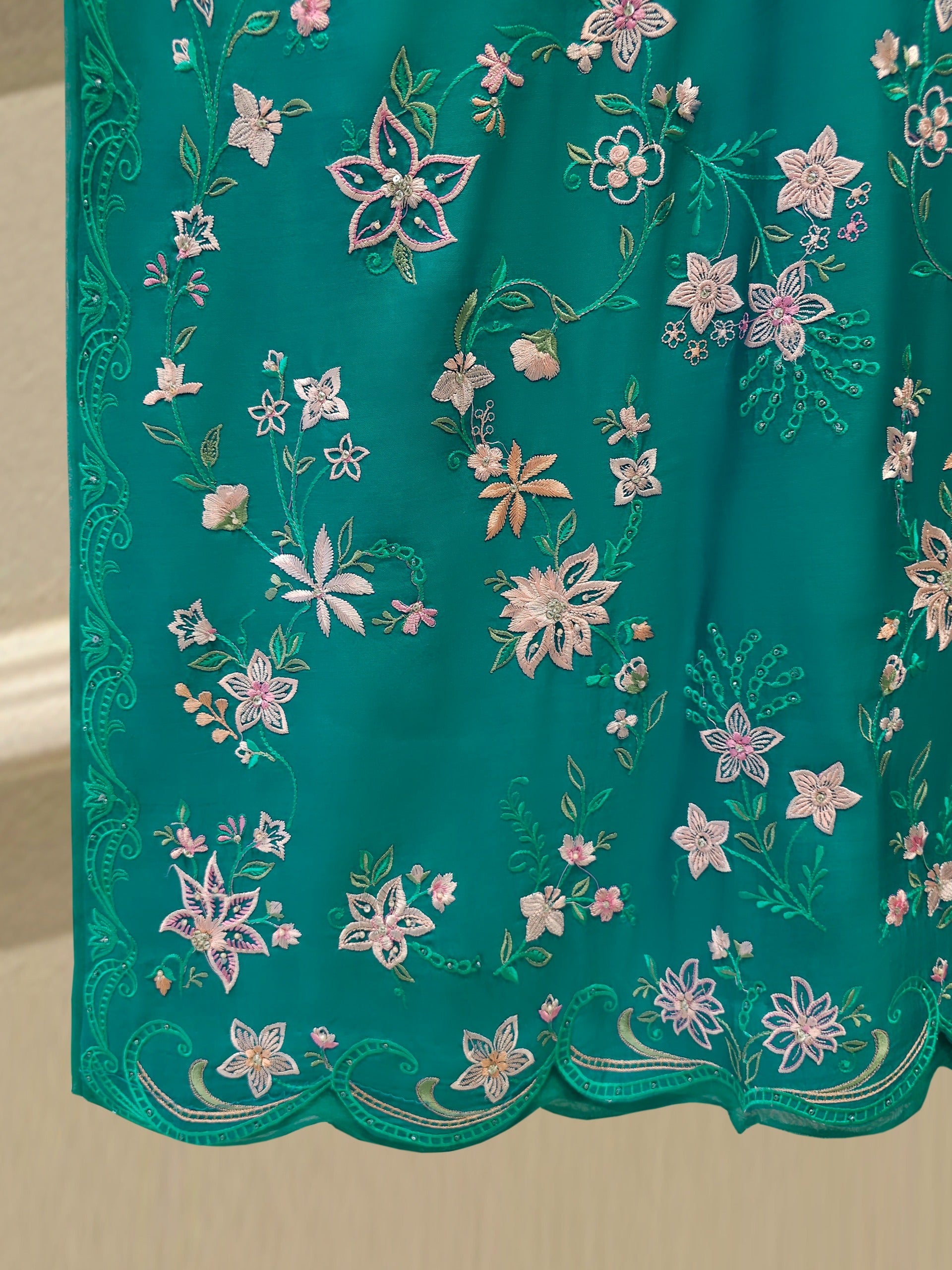 2 Piece - Pure Khaddi Silk Embroidered  Suit S115064