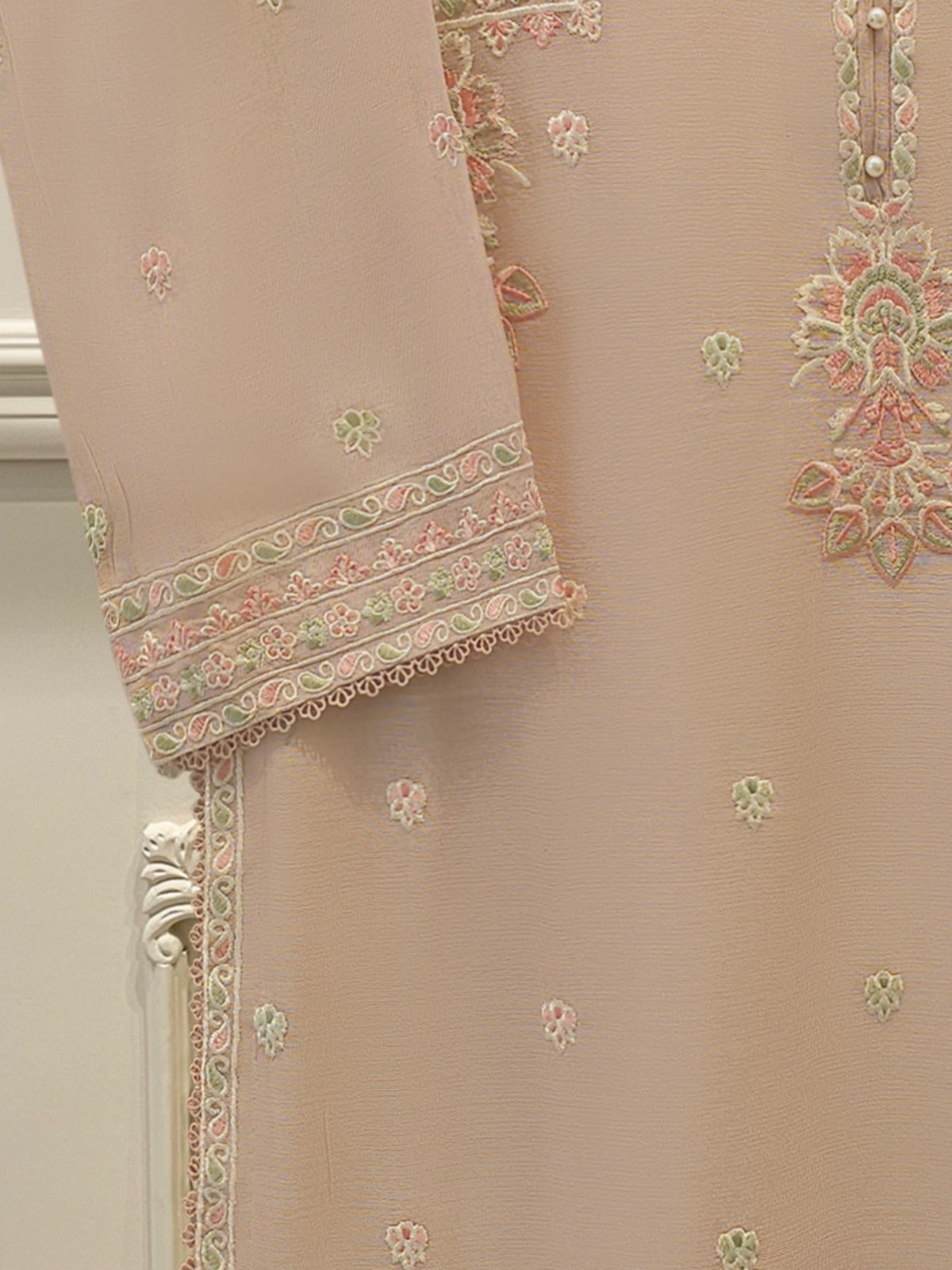 Pure Embroidered Cotton Net Shirt-S114973