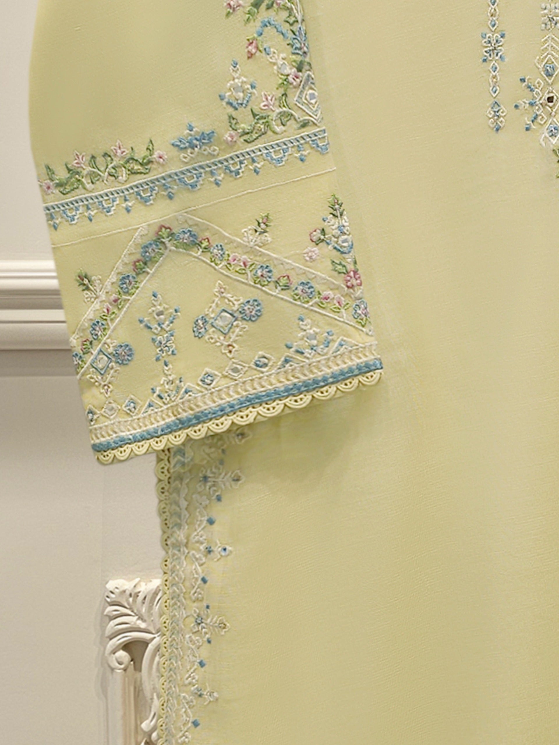 Pure Embroidered Cotton Net Shirt-S114979
