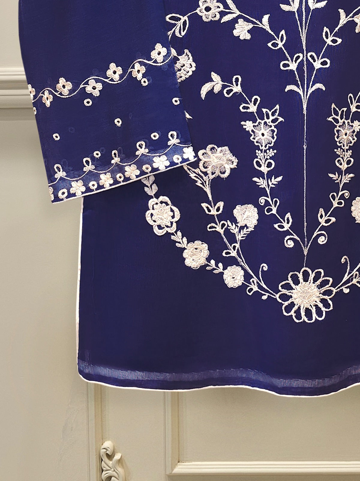 Pure Embroidered Cotton Net Shirt-S113268