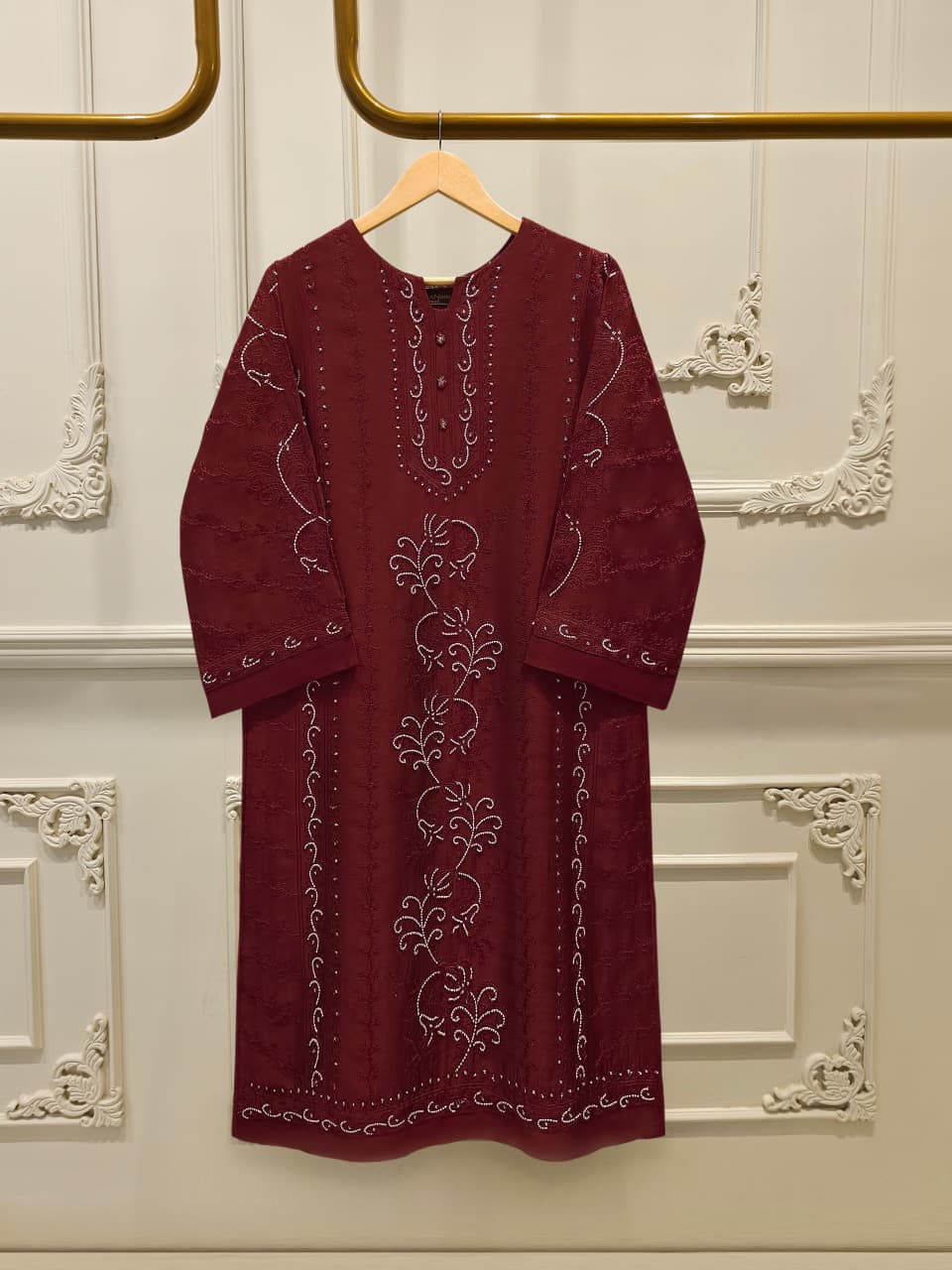 Pure Embroidered  Sheesha Silk Shirt S115123