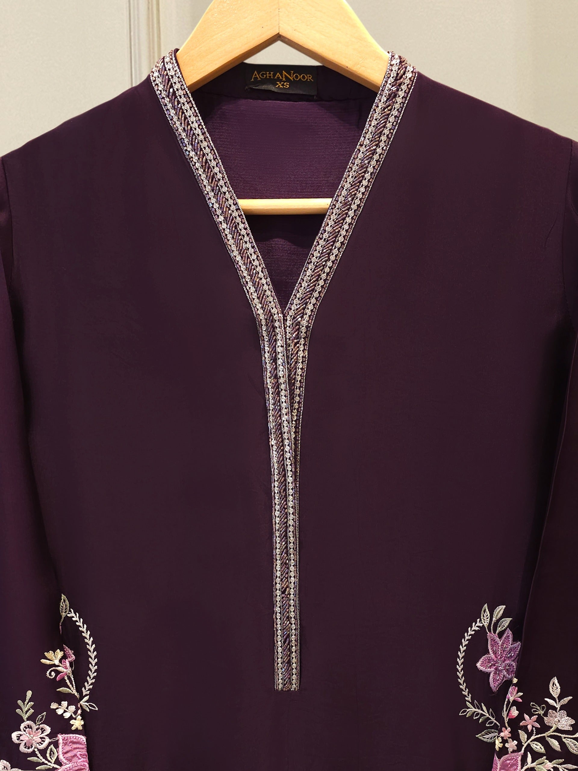 2 Piece- Pure Sheesha Silk Embroidered Suit S115119