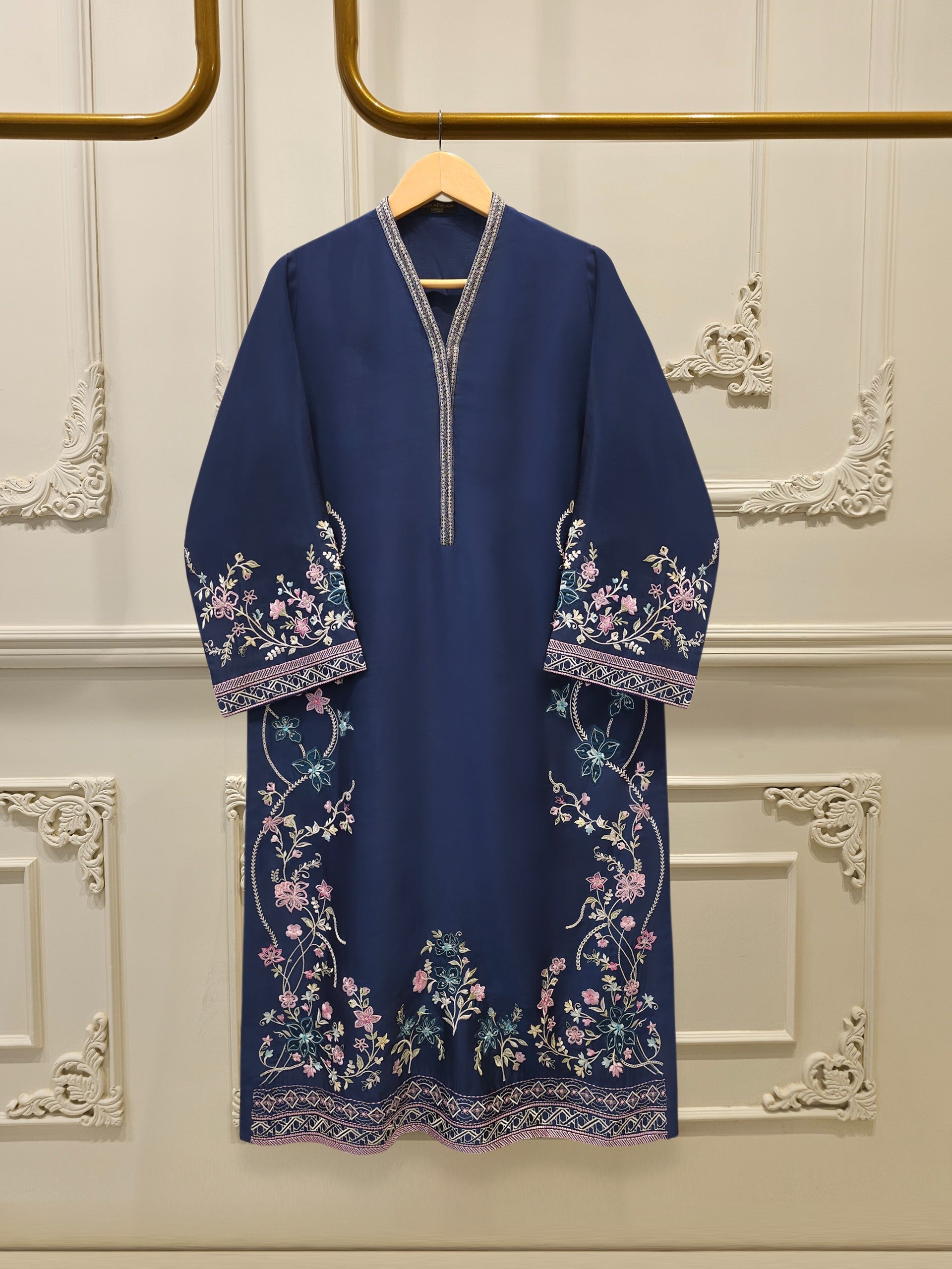 2 Piece- Pure Sheesha Silk Embroidered Suit S115120