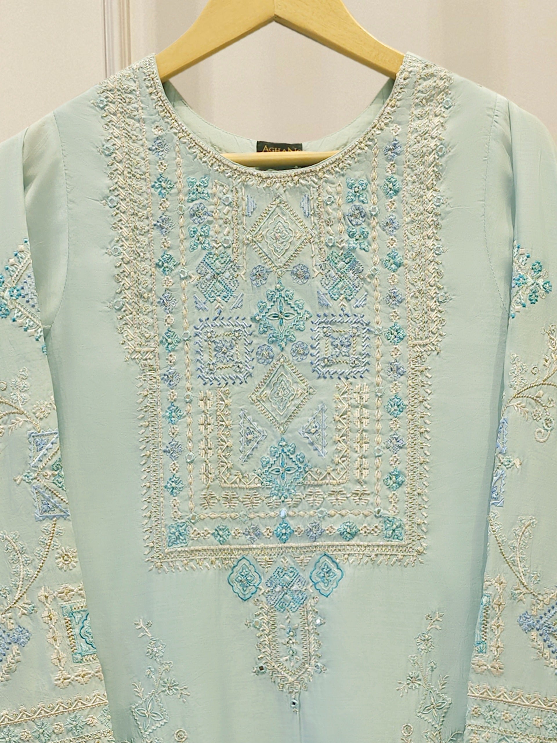 2 Piece - Pure Khaddi Silk Embroidered  Suit S115139