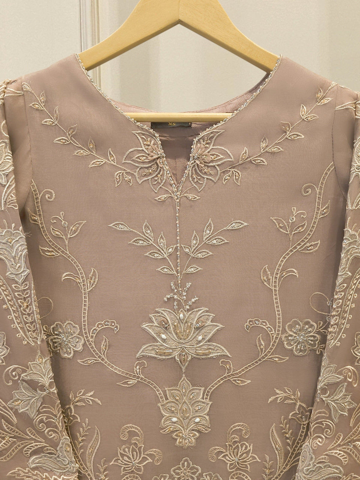 2 Piece - Pure Organza Embroidered Suit S114939
