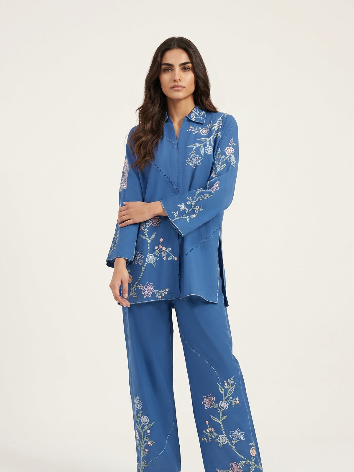 2 Piece - Embroidered Cambric Suit WS00346
