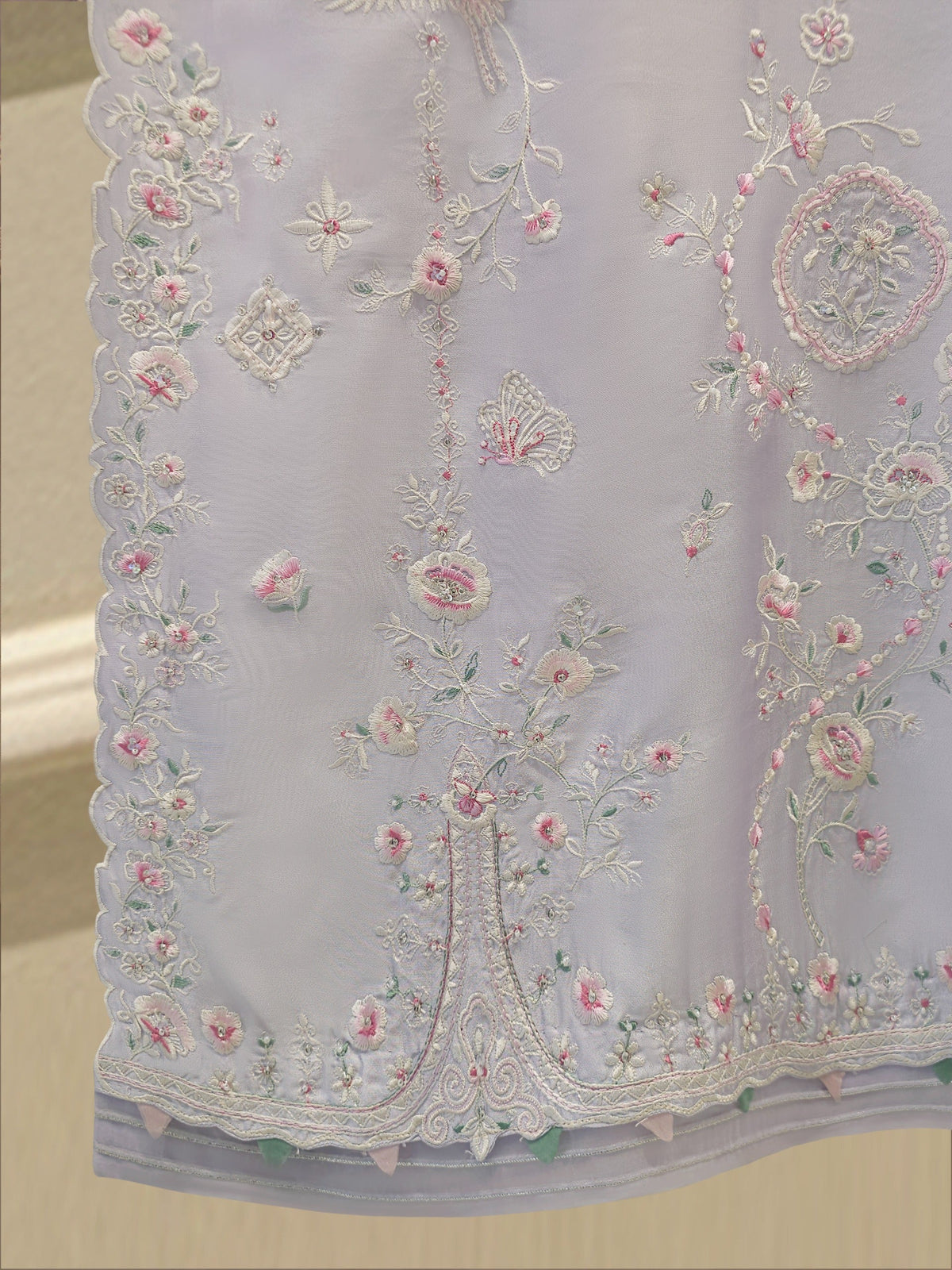 3 Piece- Pure  Sheesha Silk Embroidered Suit S115308