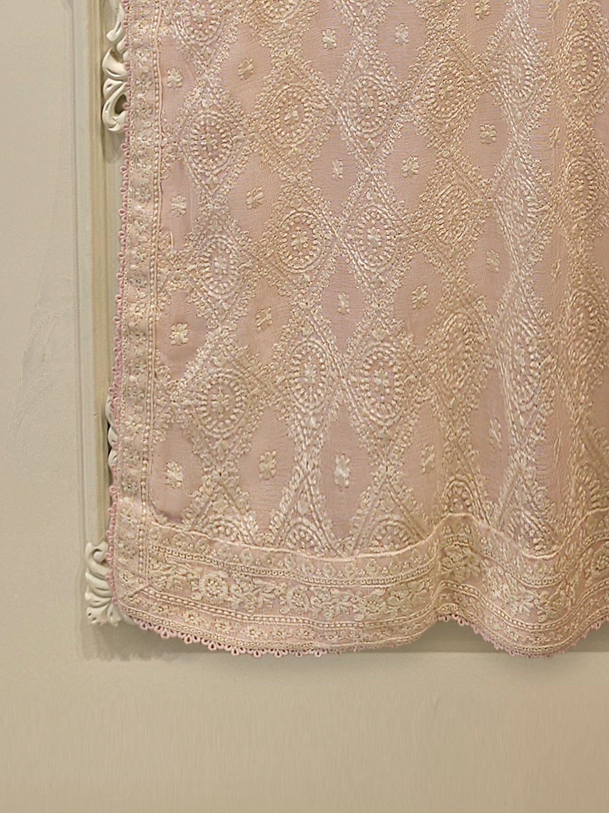 2 Piece - Pure Embroidered Cotton Net Suit S113578