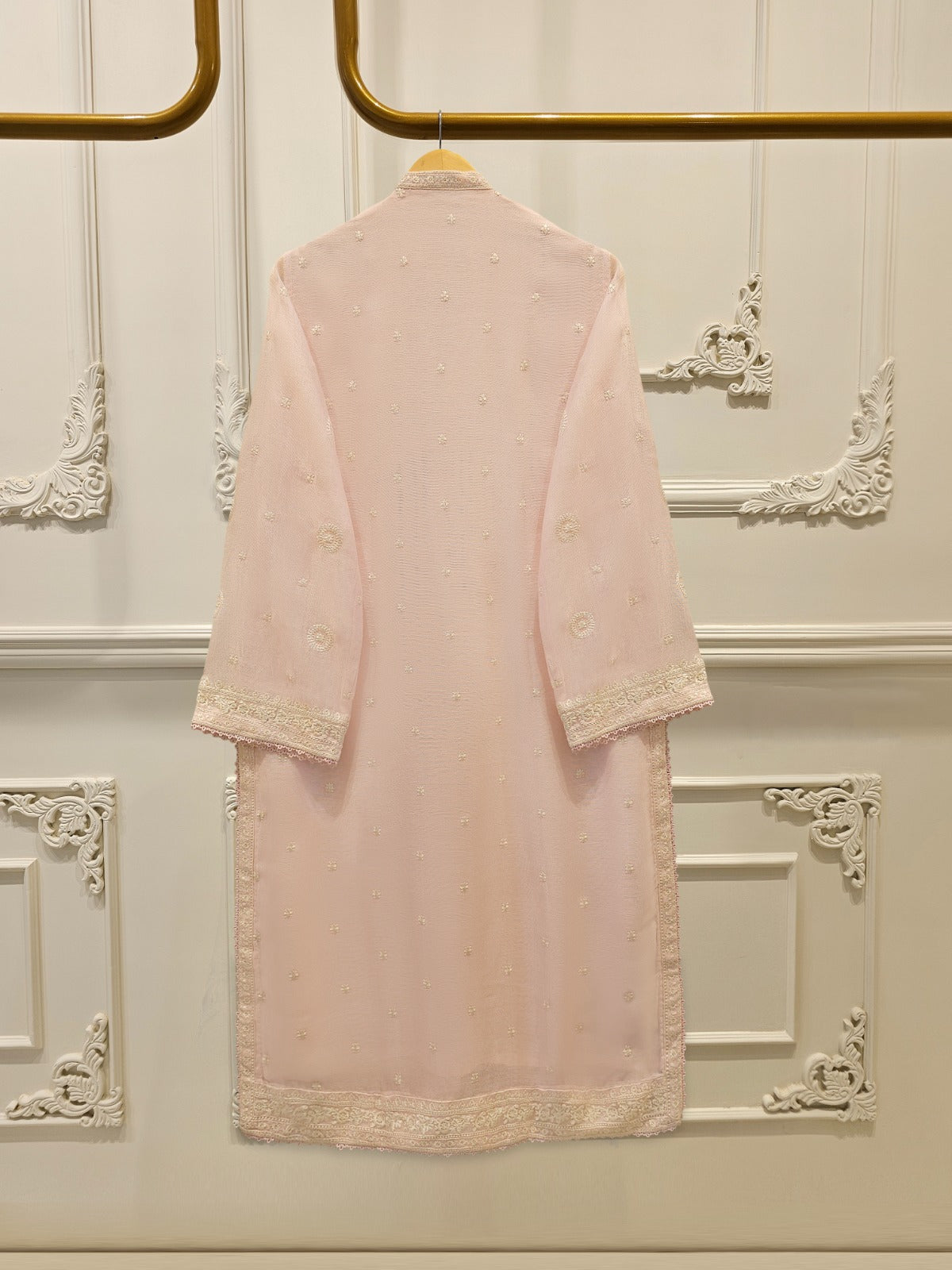 2 Piece - Pure Embroidered Cotton Net Suit S113578