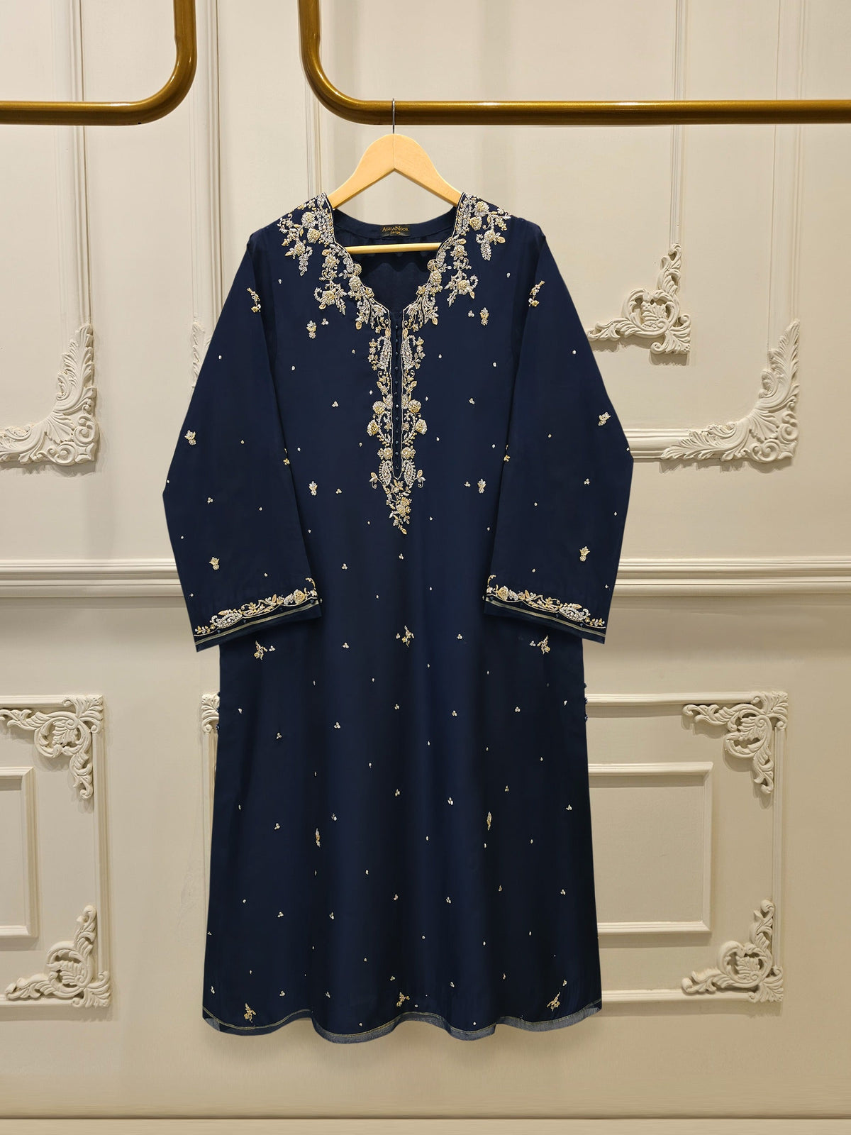 2 Piece- Pure Sheesha Silk Embroidered Suit MTO0002 (Pre-Order)