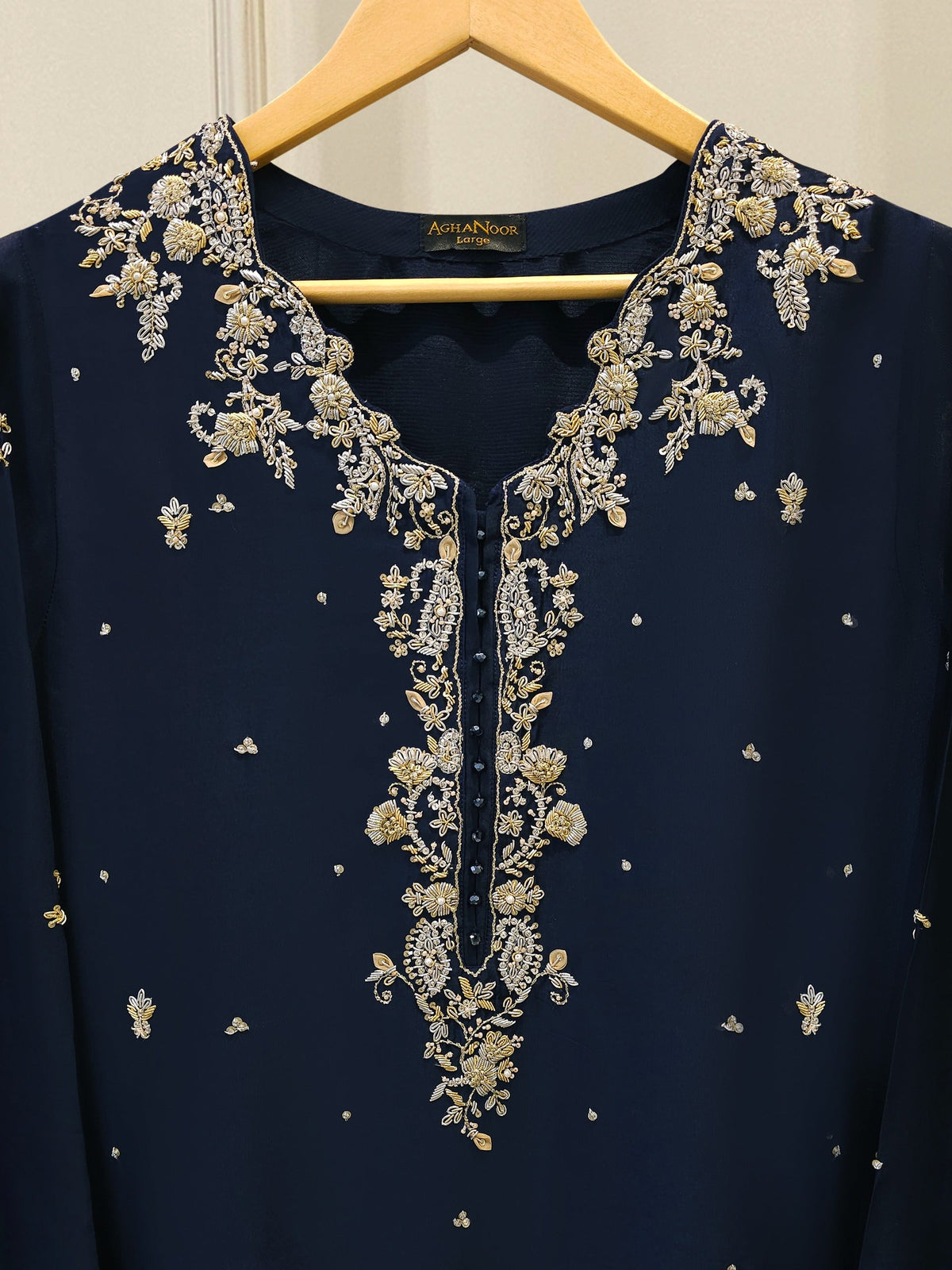 2 Piece- Pure Sheesha Silk Embroidered Suit MTO0002 (Pre-Order)
