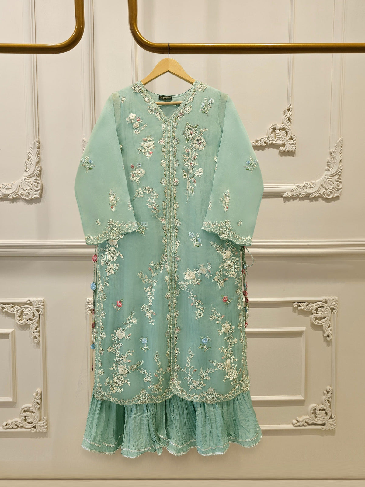 2 Piece - Pure Organza Embroidered Suit S115521