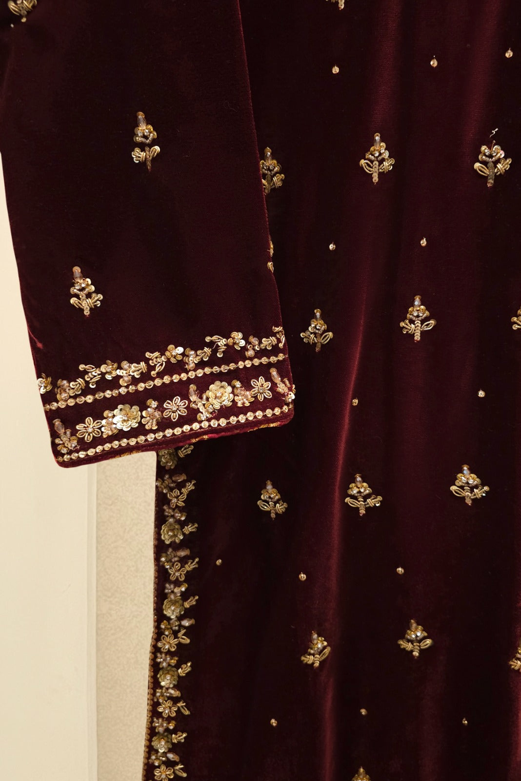 Nia Maroon Velvet