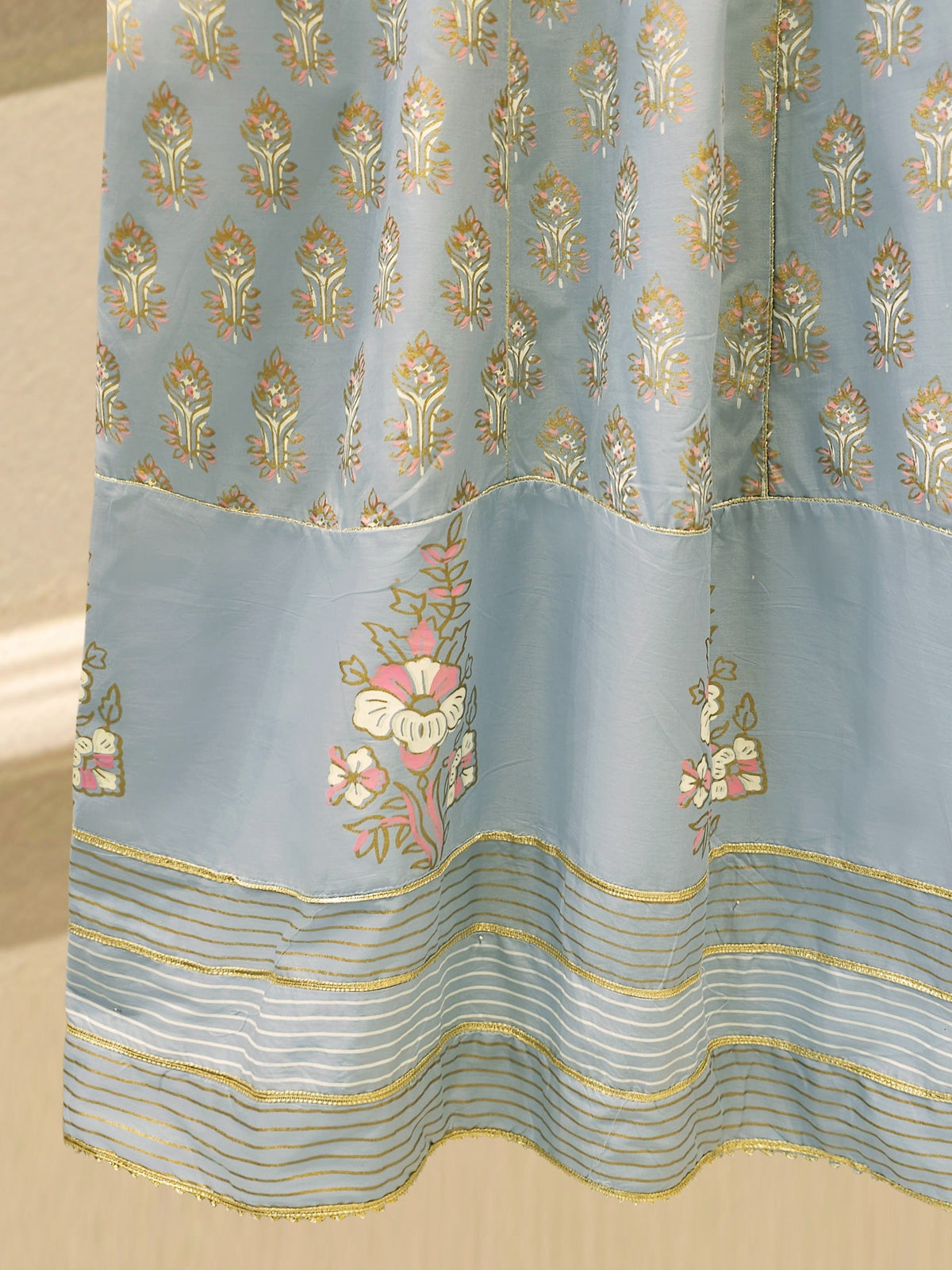2 Piece - Hand Block Printed Kora Cotton Suit  S115650