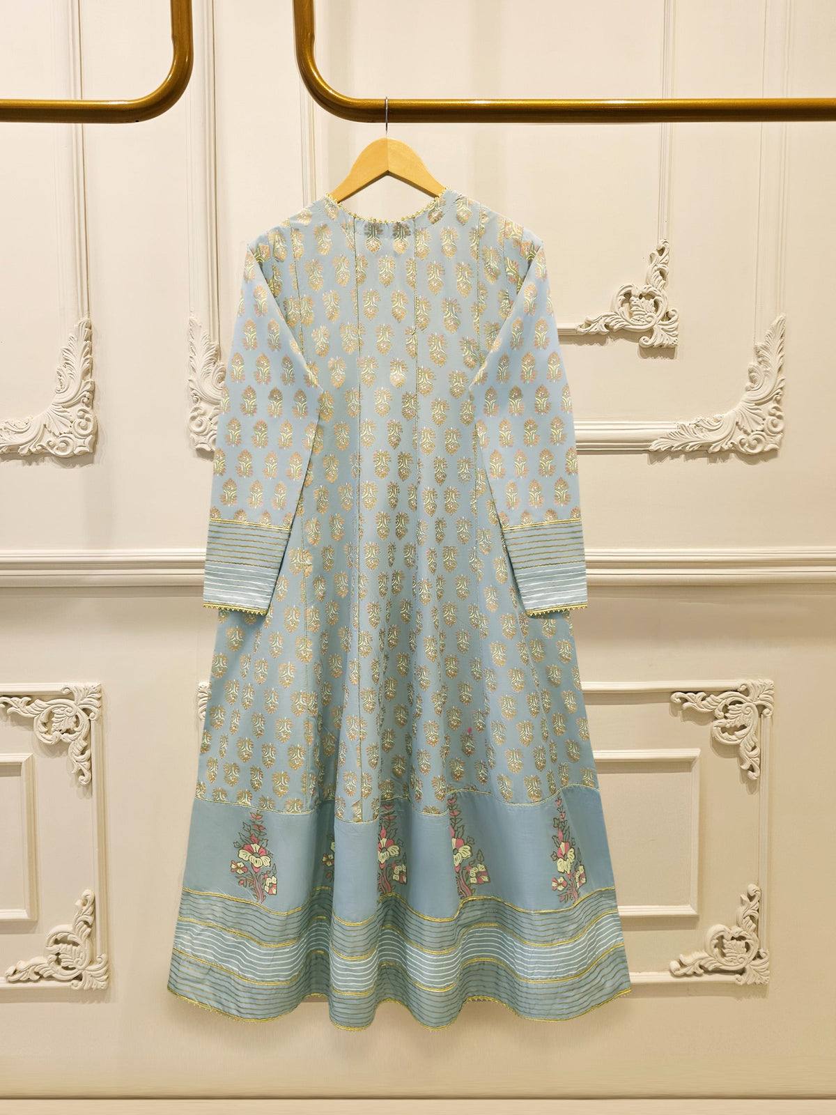 2 Piece - Hand Block Printed Kora Cotton Suit  S115650