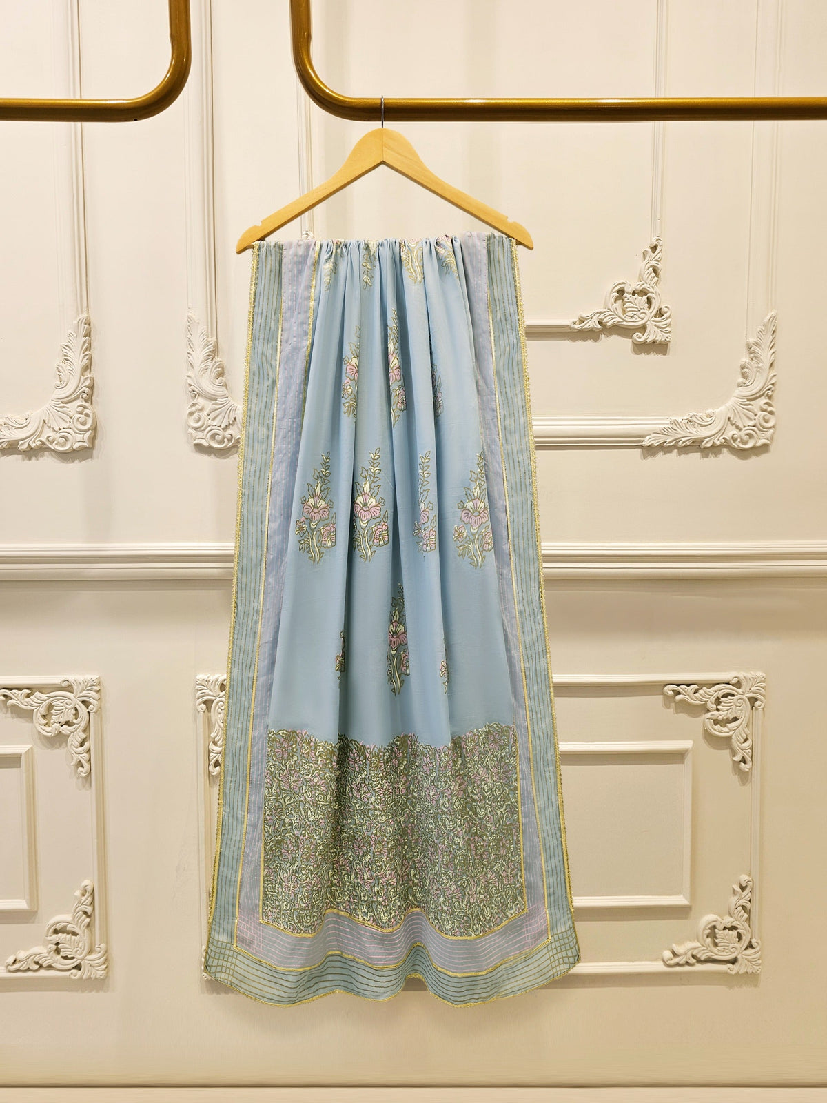 2 Piece - Hand Block Printed Kora Cotton Suit  S115650