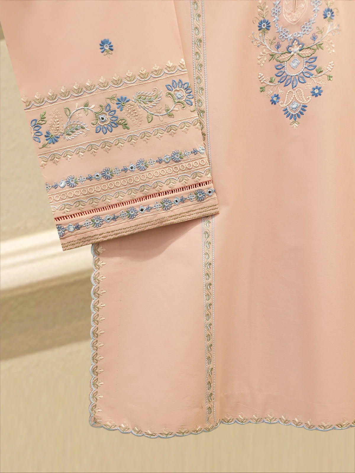 2 Piece - Embroidered Cambric Suit S115678