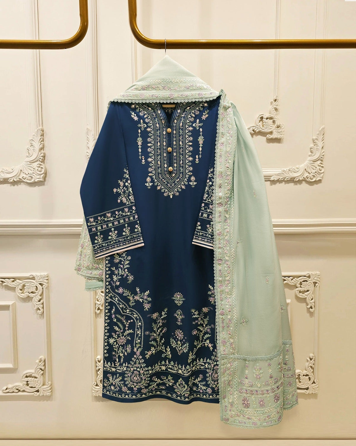 2 Piece - Embroidered Cambric Suit S115648