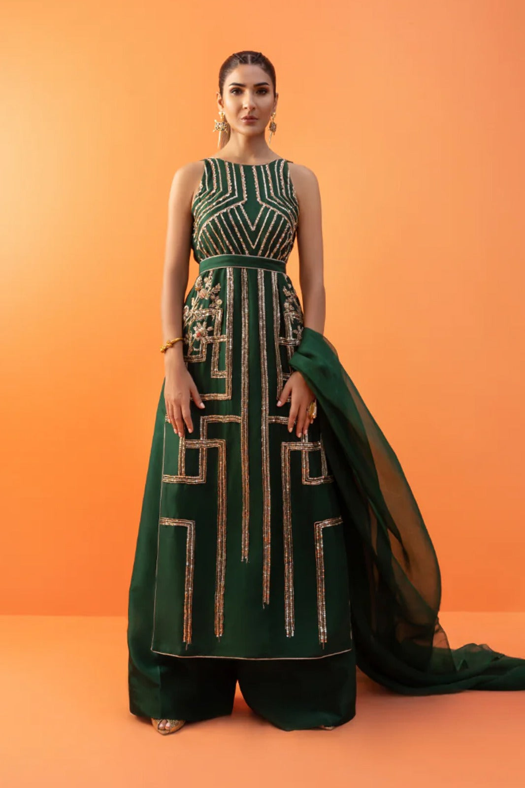 EMBROIDERED RAW SILK UR-7088