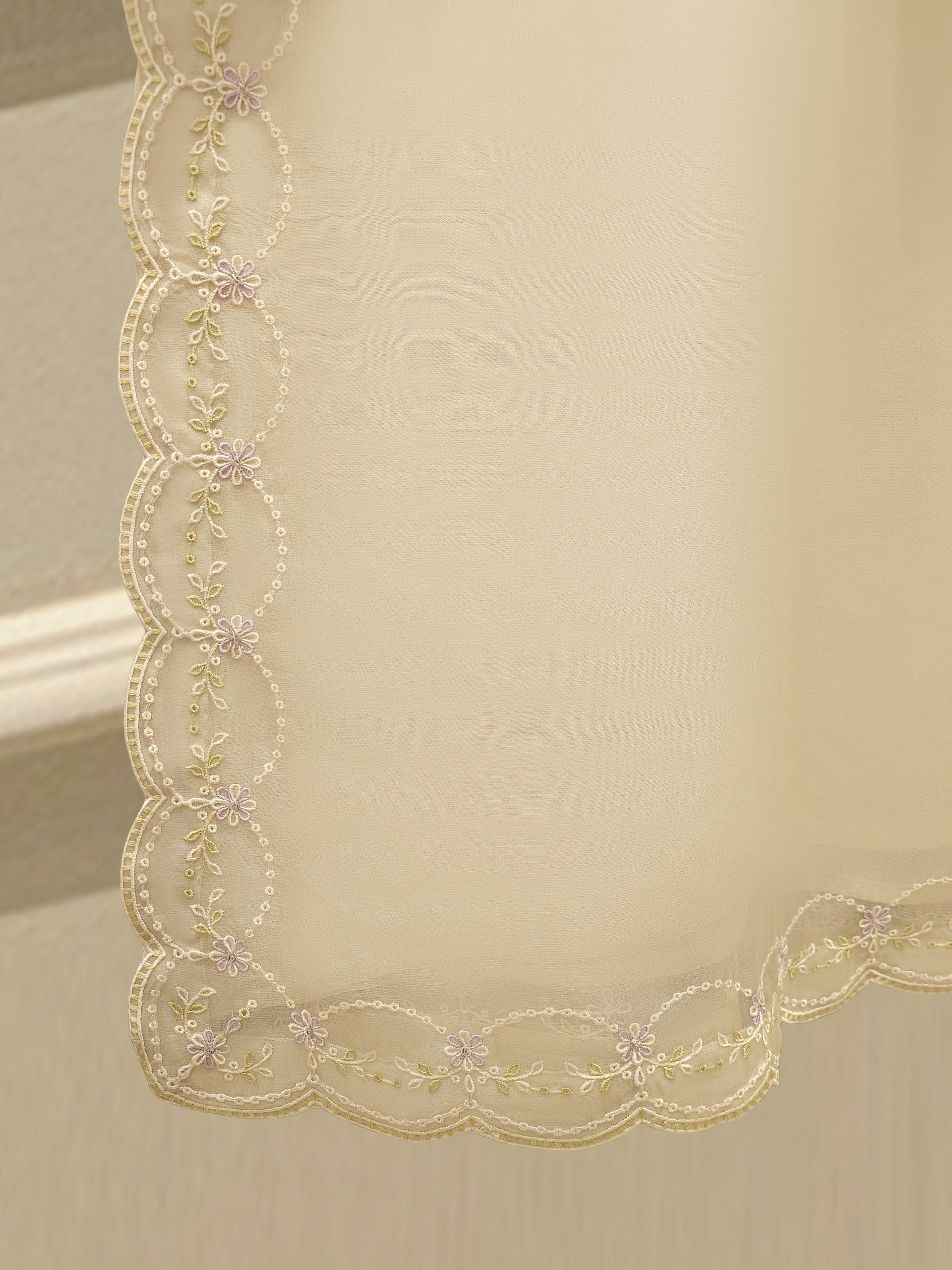 3 Piece - Pure Organza Embroidered Suit S111963