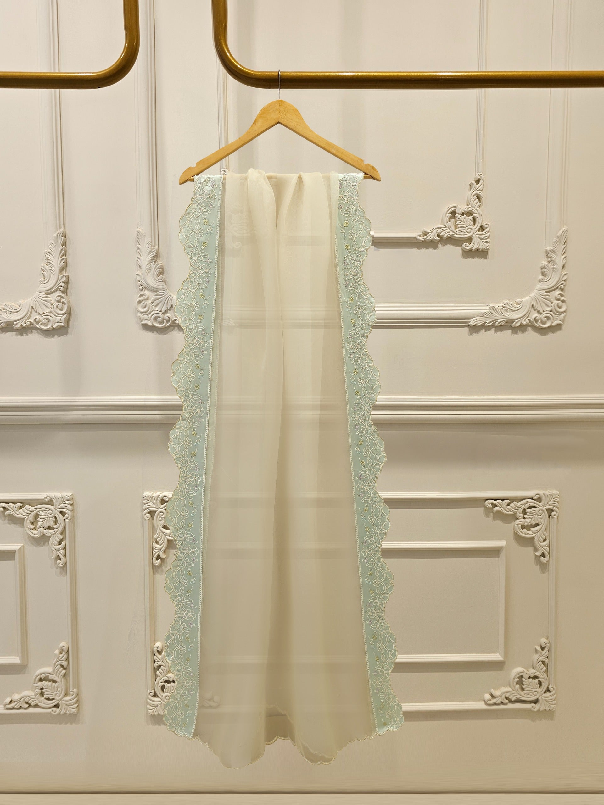 3 Piece - Pure Organza Embroidered Suit S111963