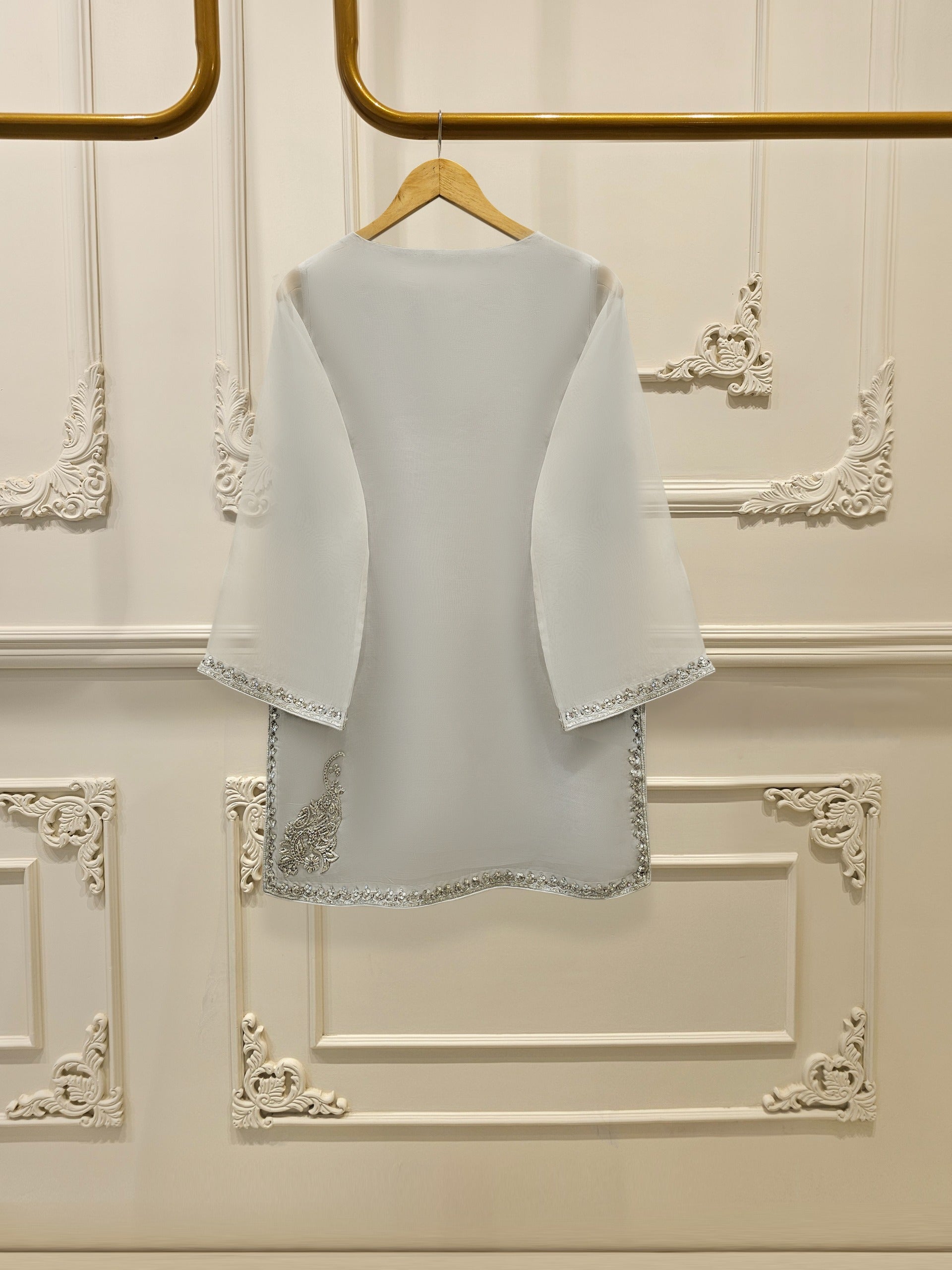 3 Piece - Pure Organza Embroidered Suit S111965
