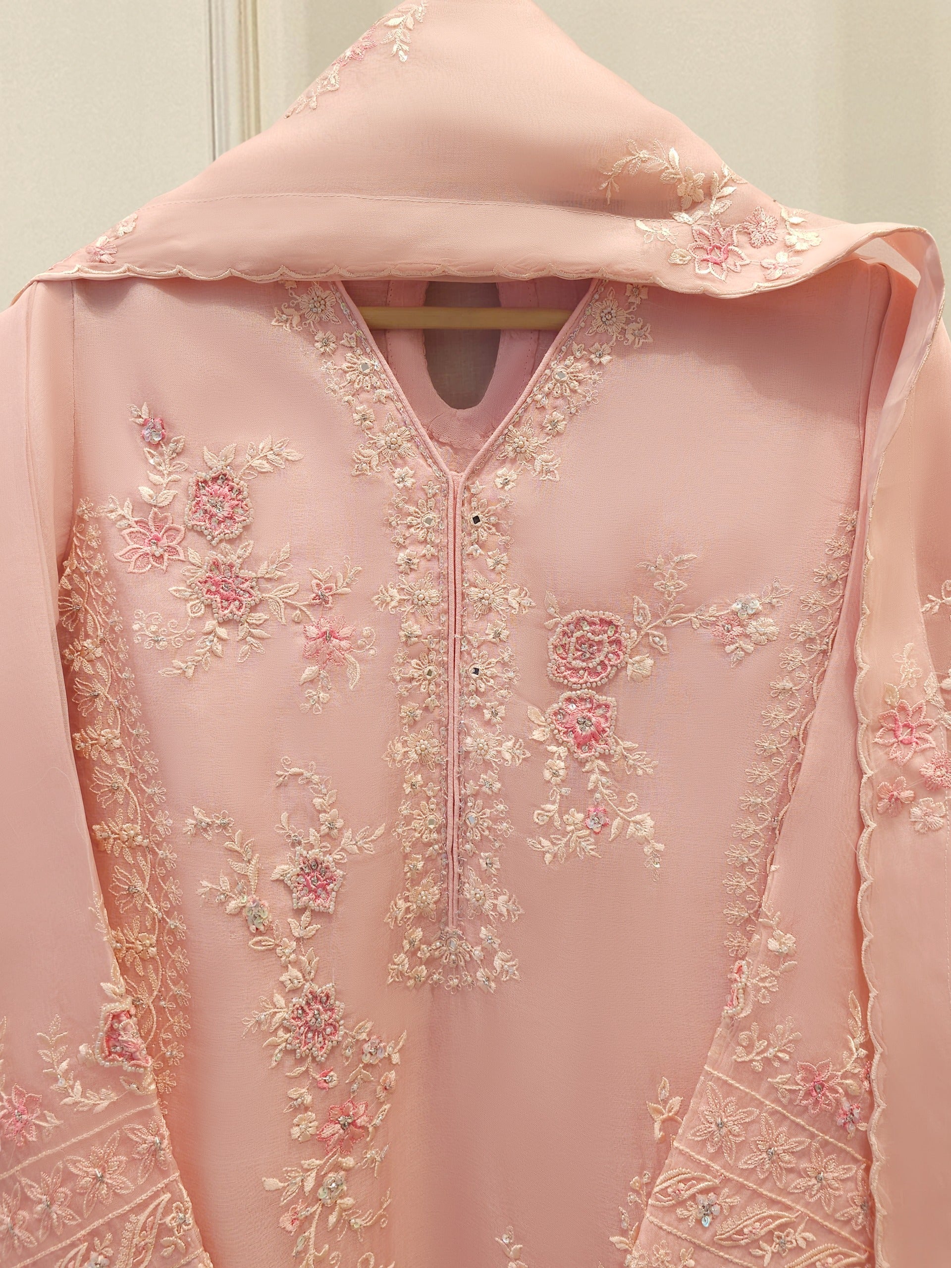 3 Piece - Pure Embroidered Organza Suit S112005