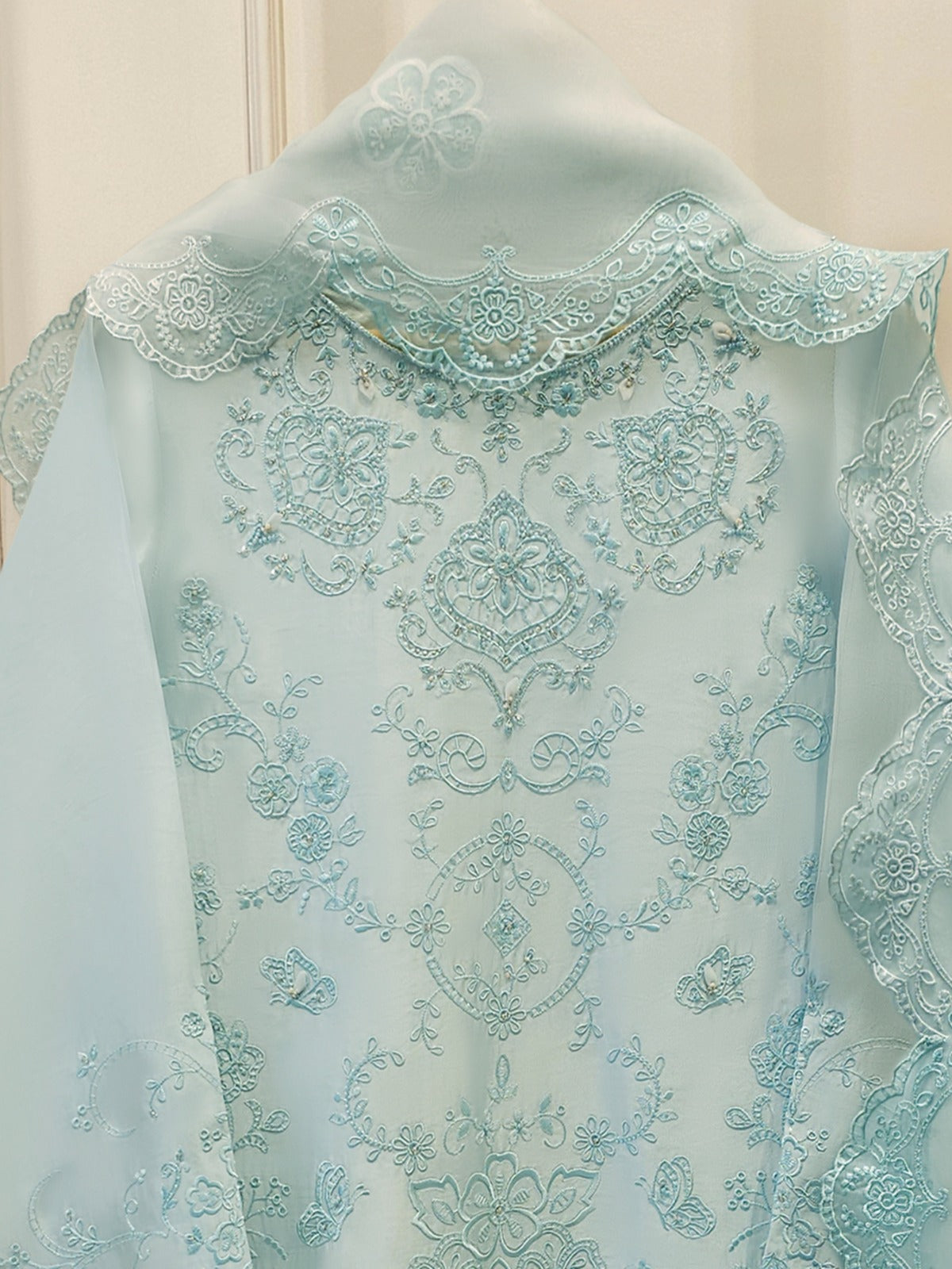3 Piece- Pure Embroidered Sheesha Silk Suit S112012