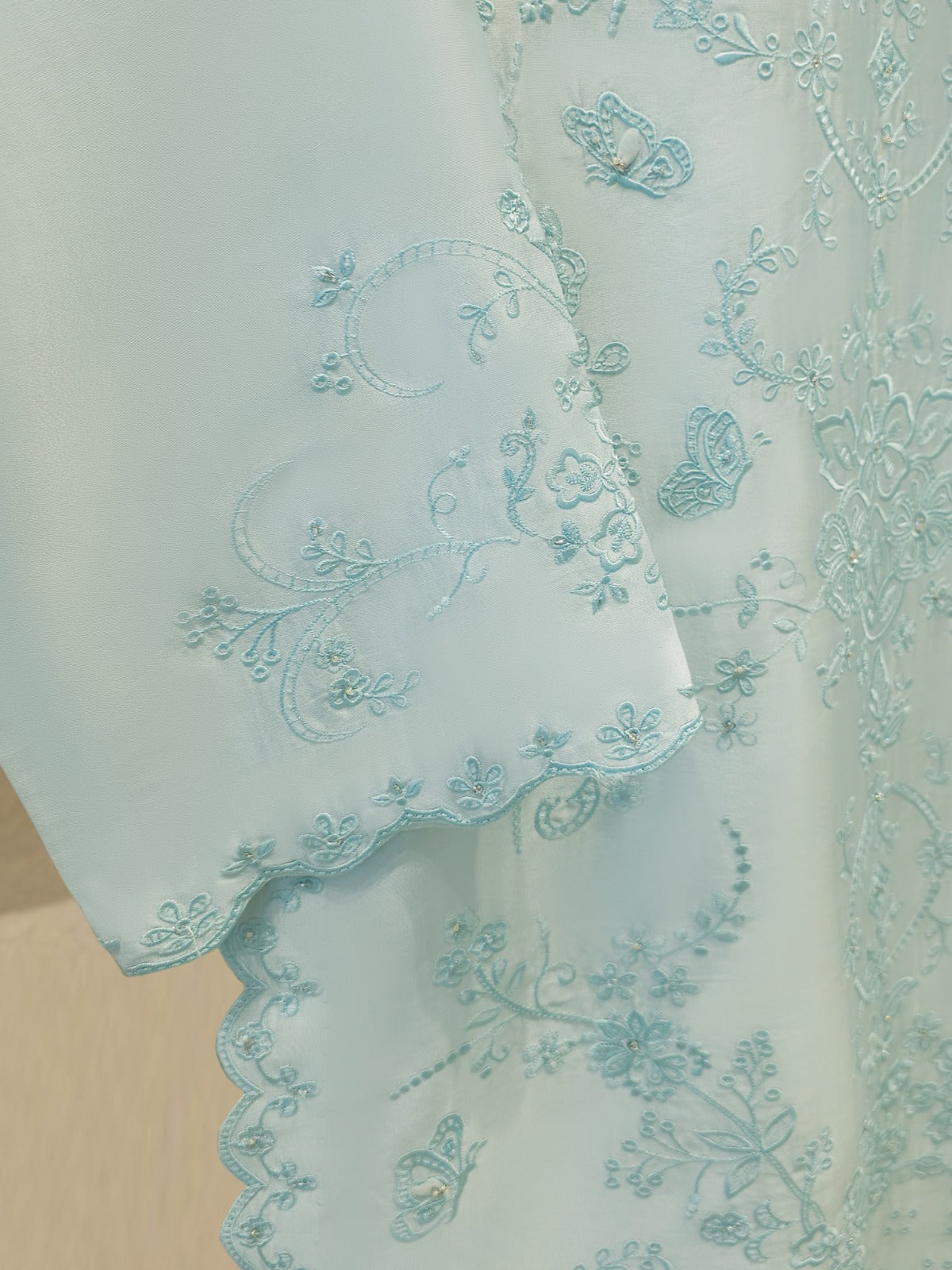 3 Piece-  Pure Embroidered Sheesha Silk Suit S112012
