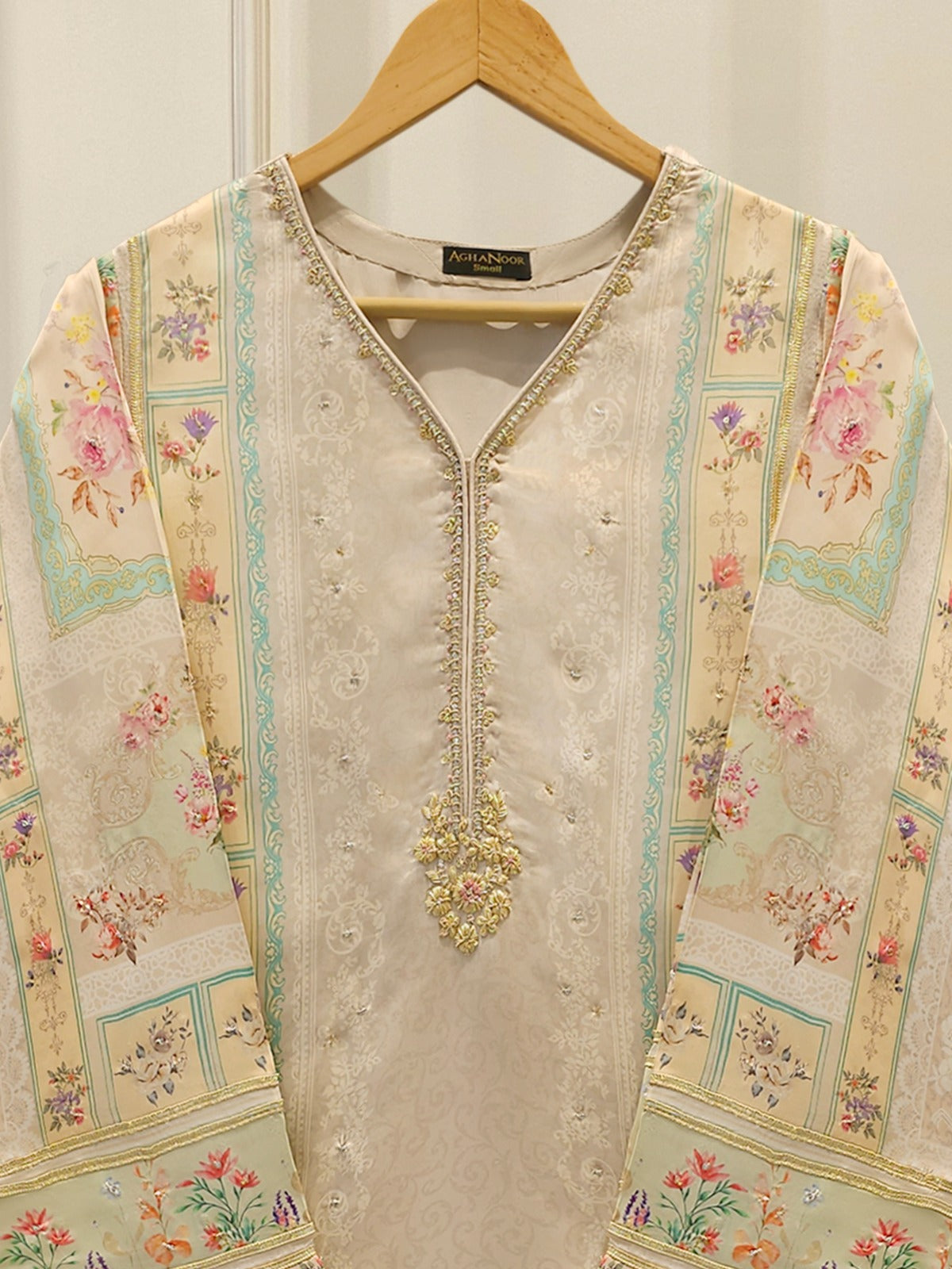 2 Piece - Pure Embroidered Chameuse Silk Suit S112073