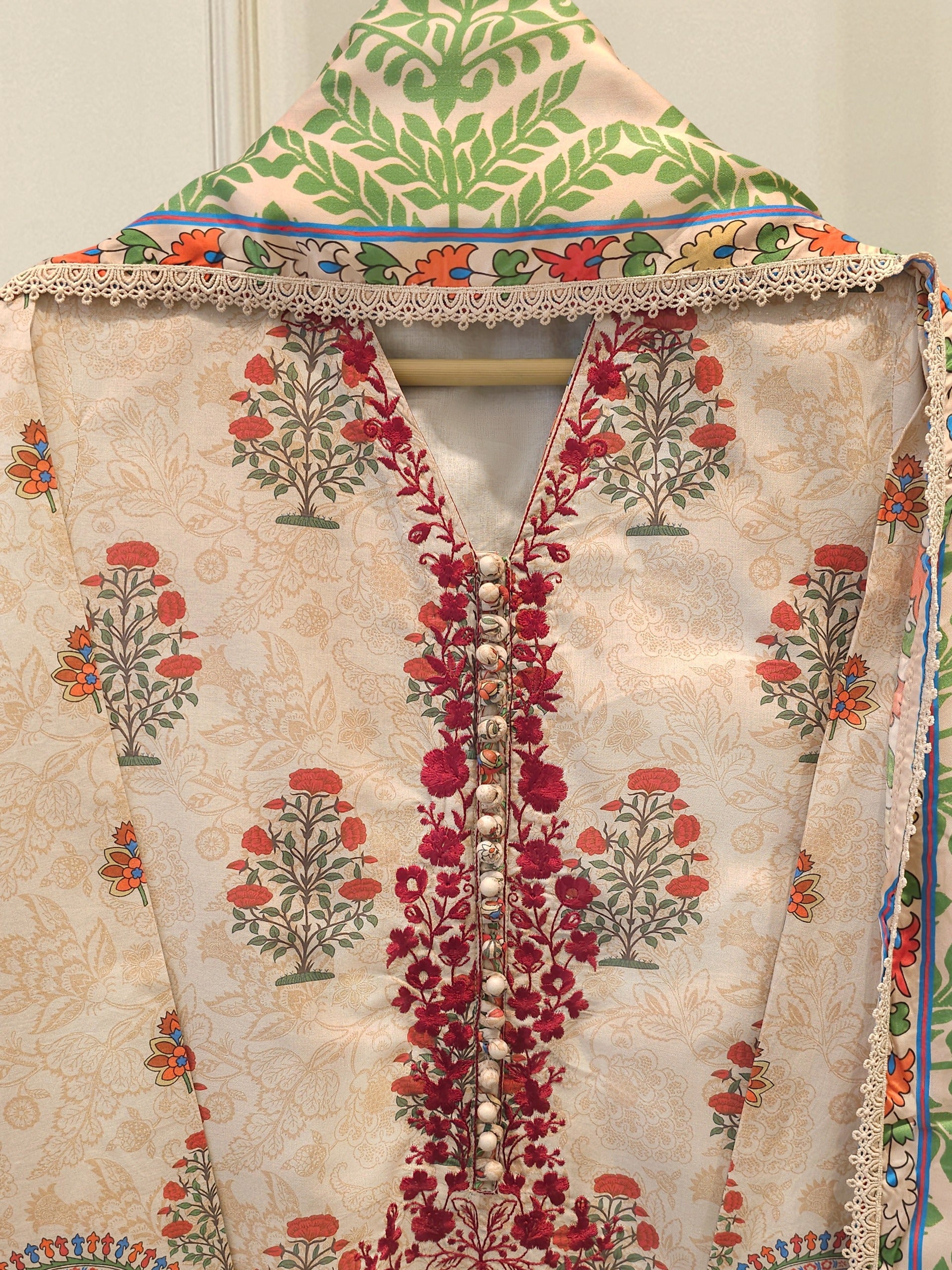 3 Piece - Digital Printed Embroidered Lawn Suit S112097