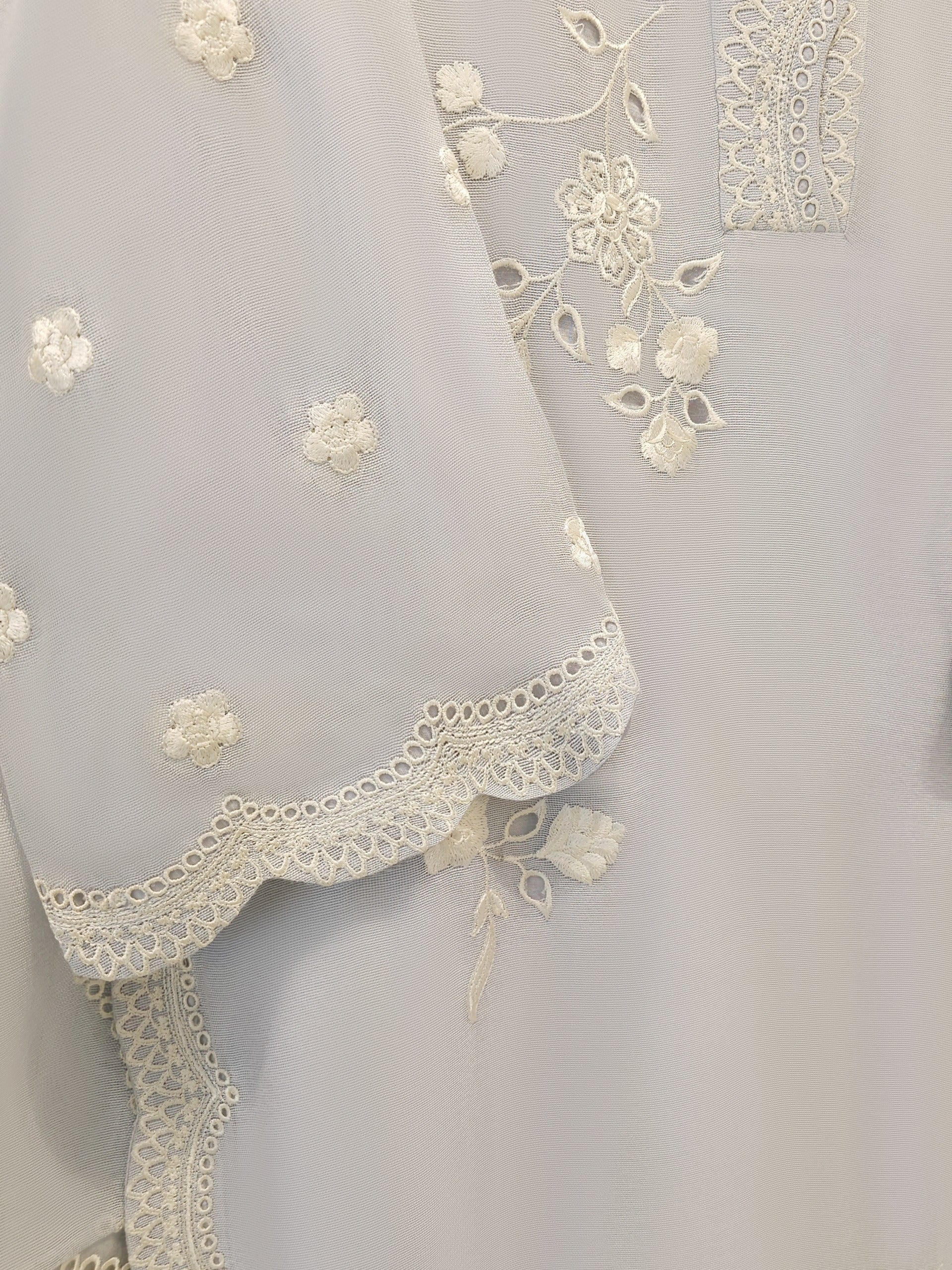 3 Piece - Pure Embroidered Cotton Net Suit S112081