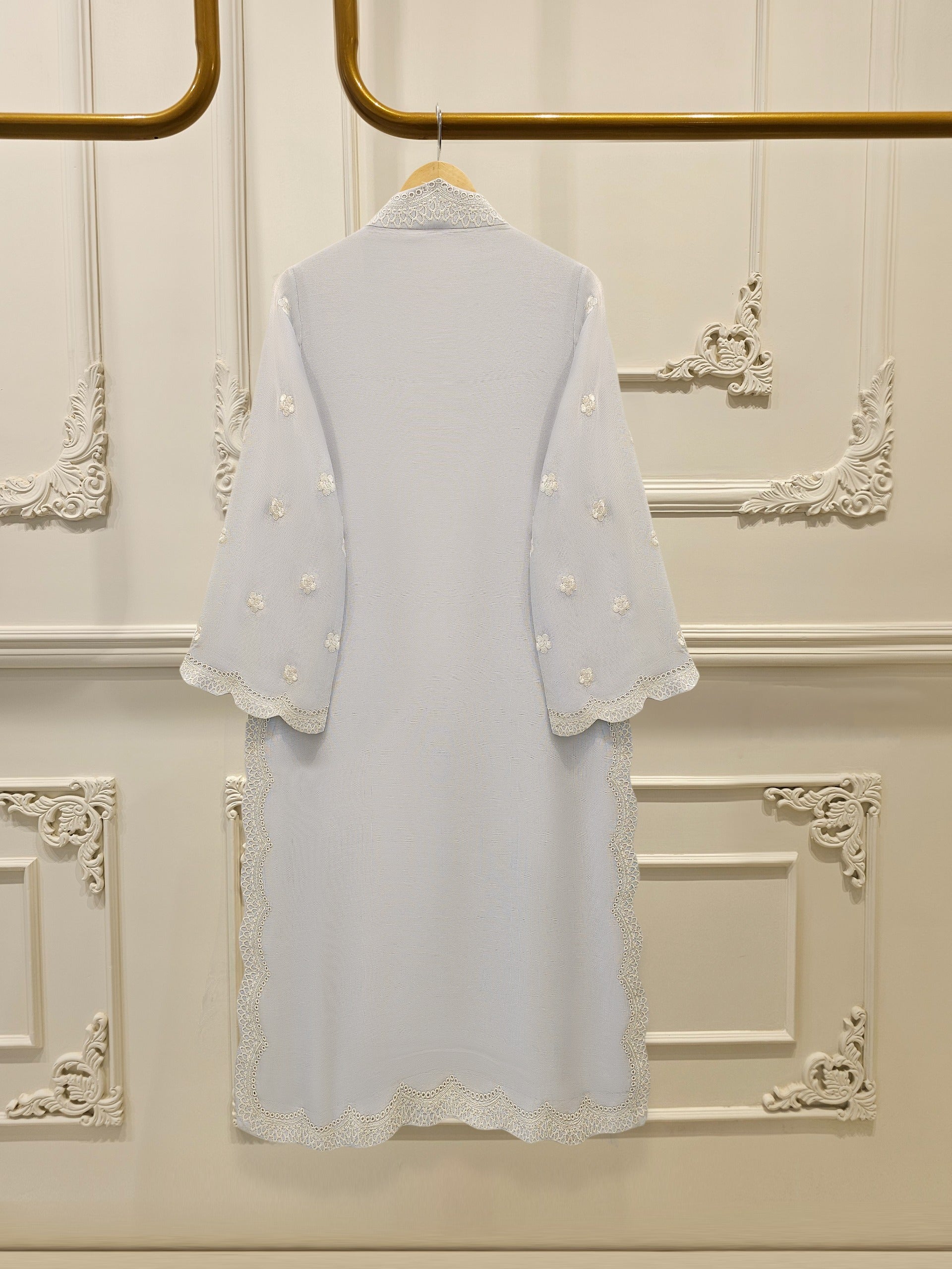 3 Piece - Pure Embroidered Cotton Net Suit S112081