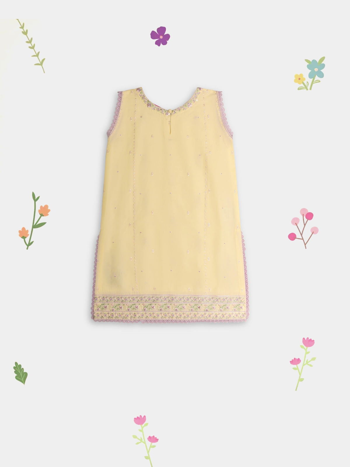 (Kids) 2 Piece - Embroidered Lawn Suit FKD-088