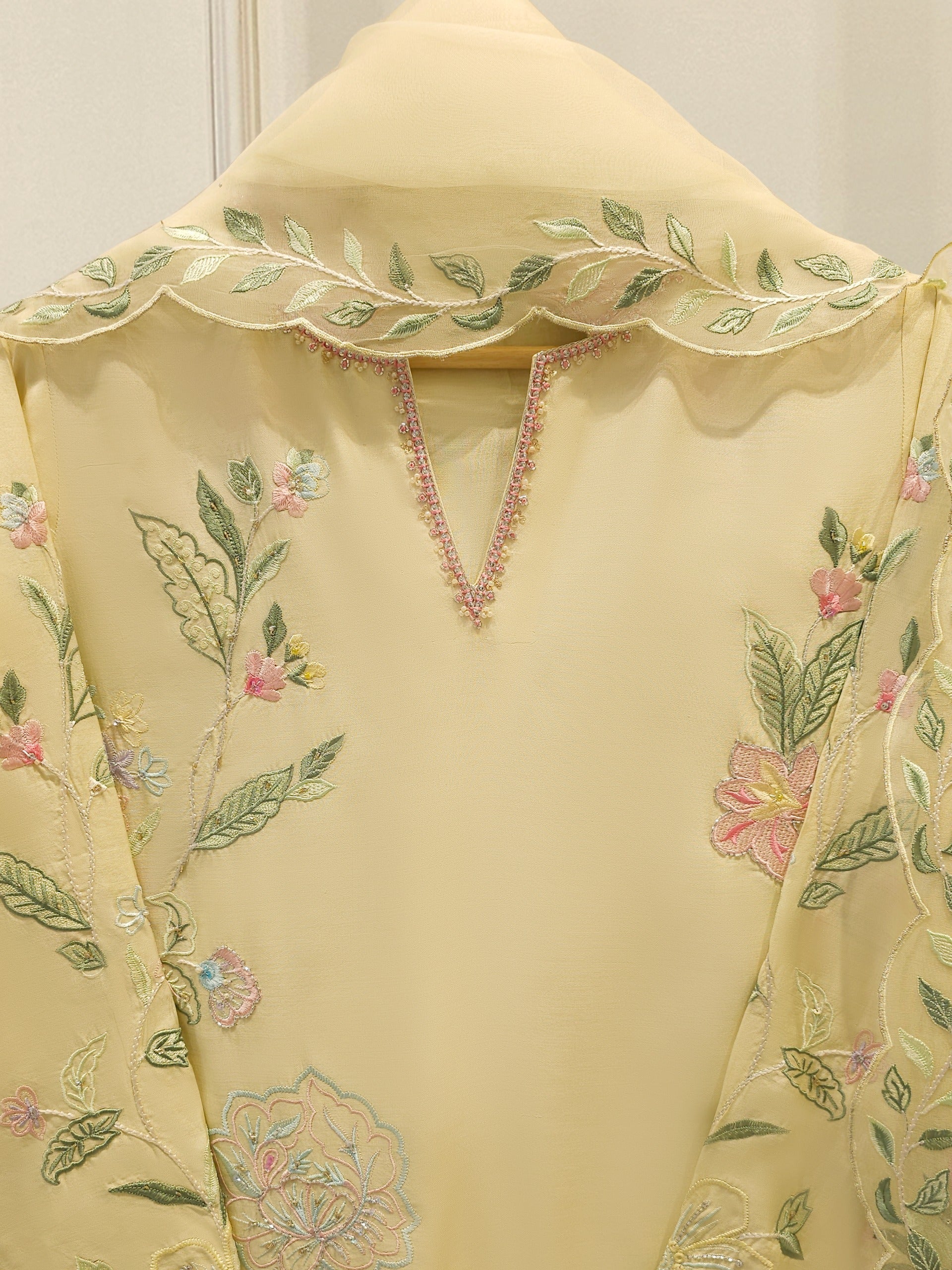 3 Piece- Pure Khaddi Silk Embroidered Suit S112240